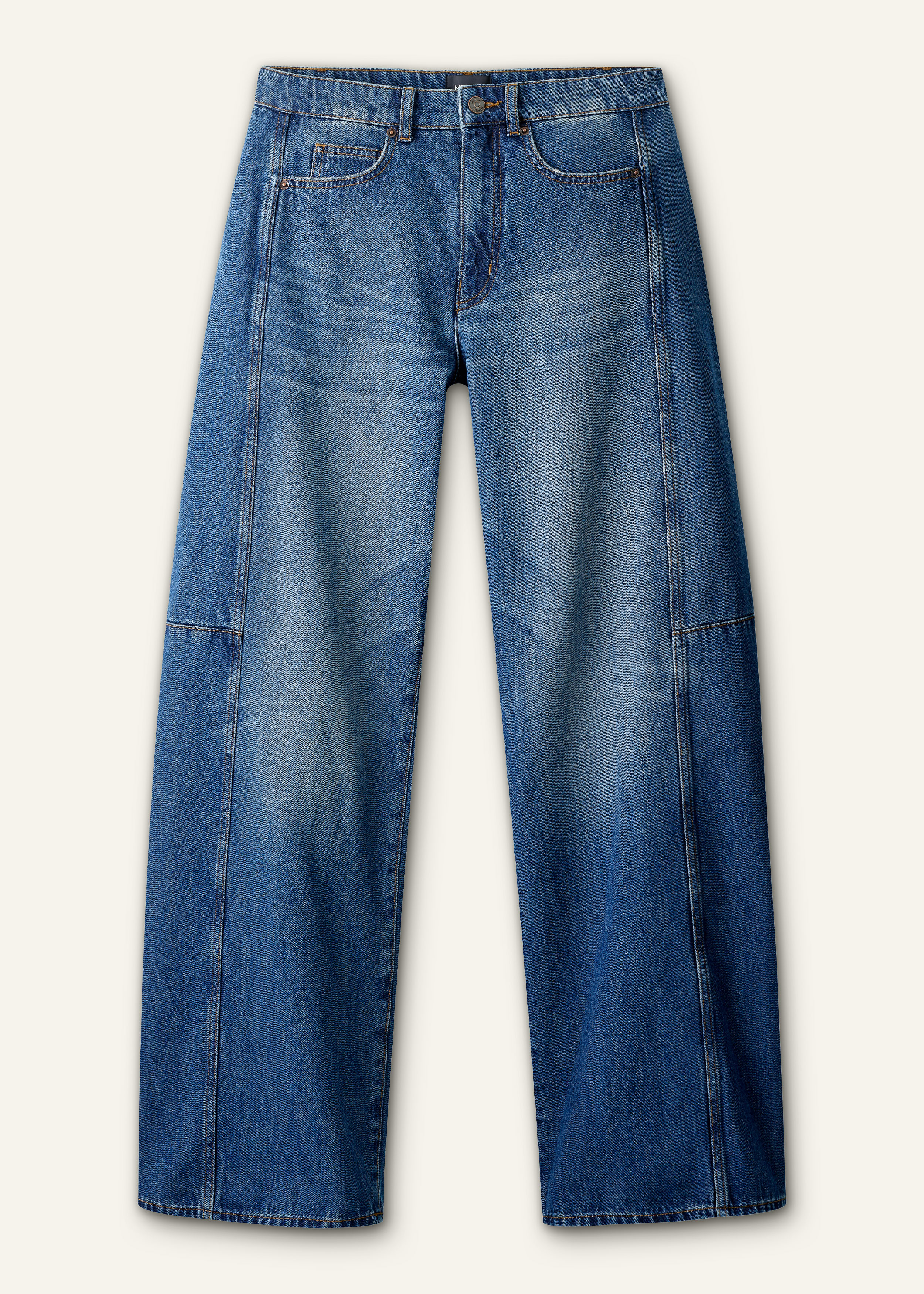 ME+EM Exaggerated Taper Jean in Mid Blue Wash