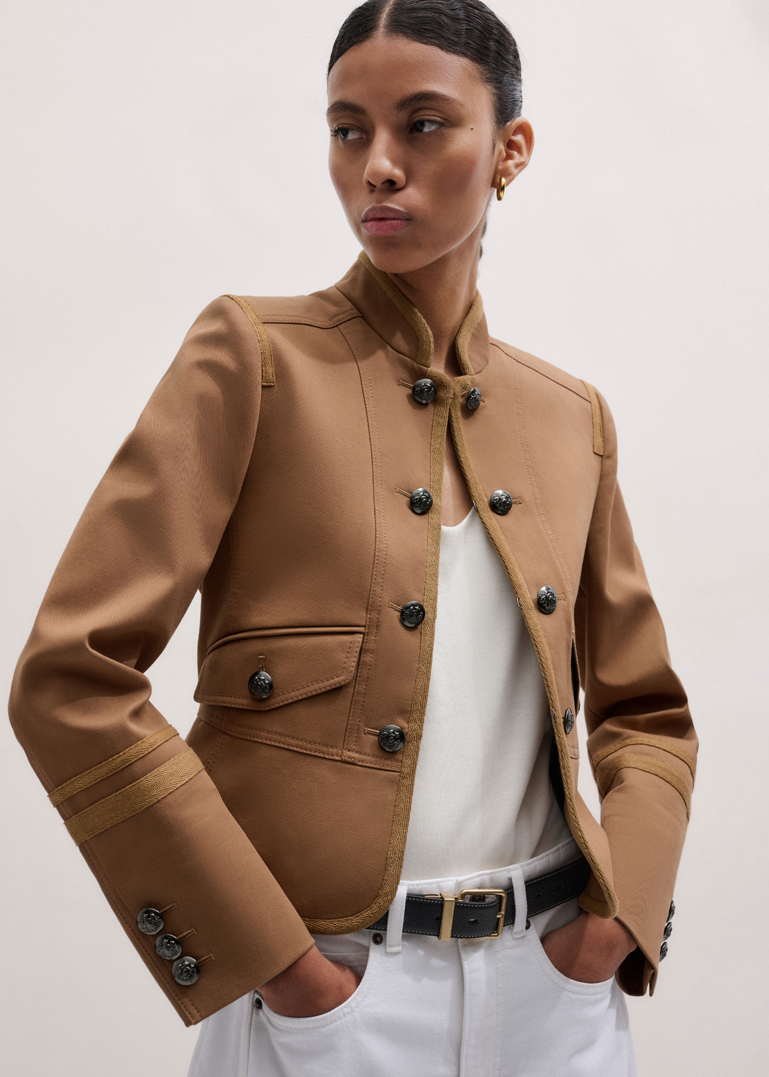 Women's Cream Heritage Crop Jacket | ME+EM