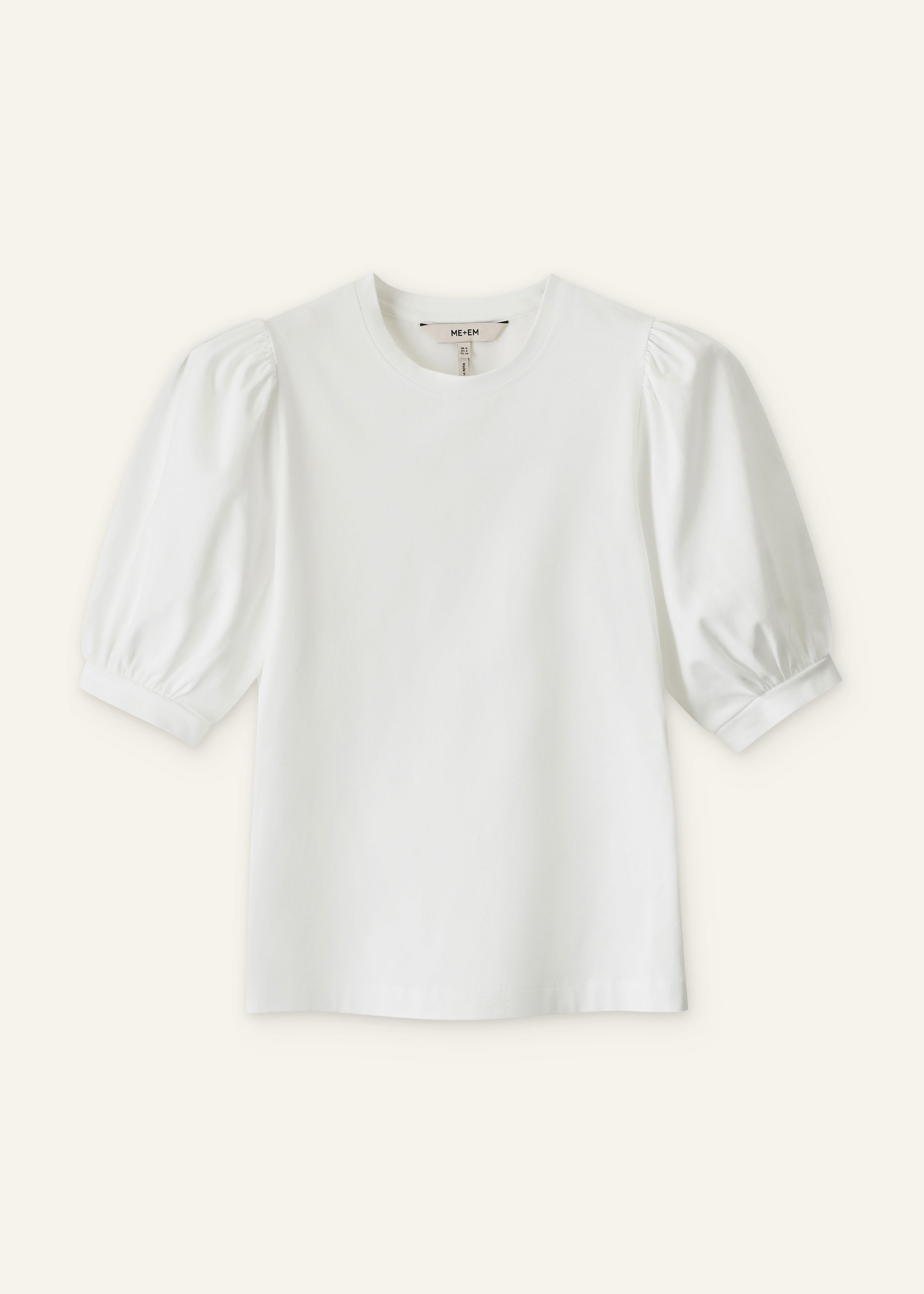 ME+EM Feminine Sleeve Tee in Soft White