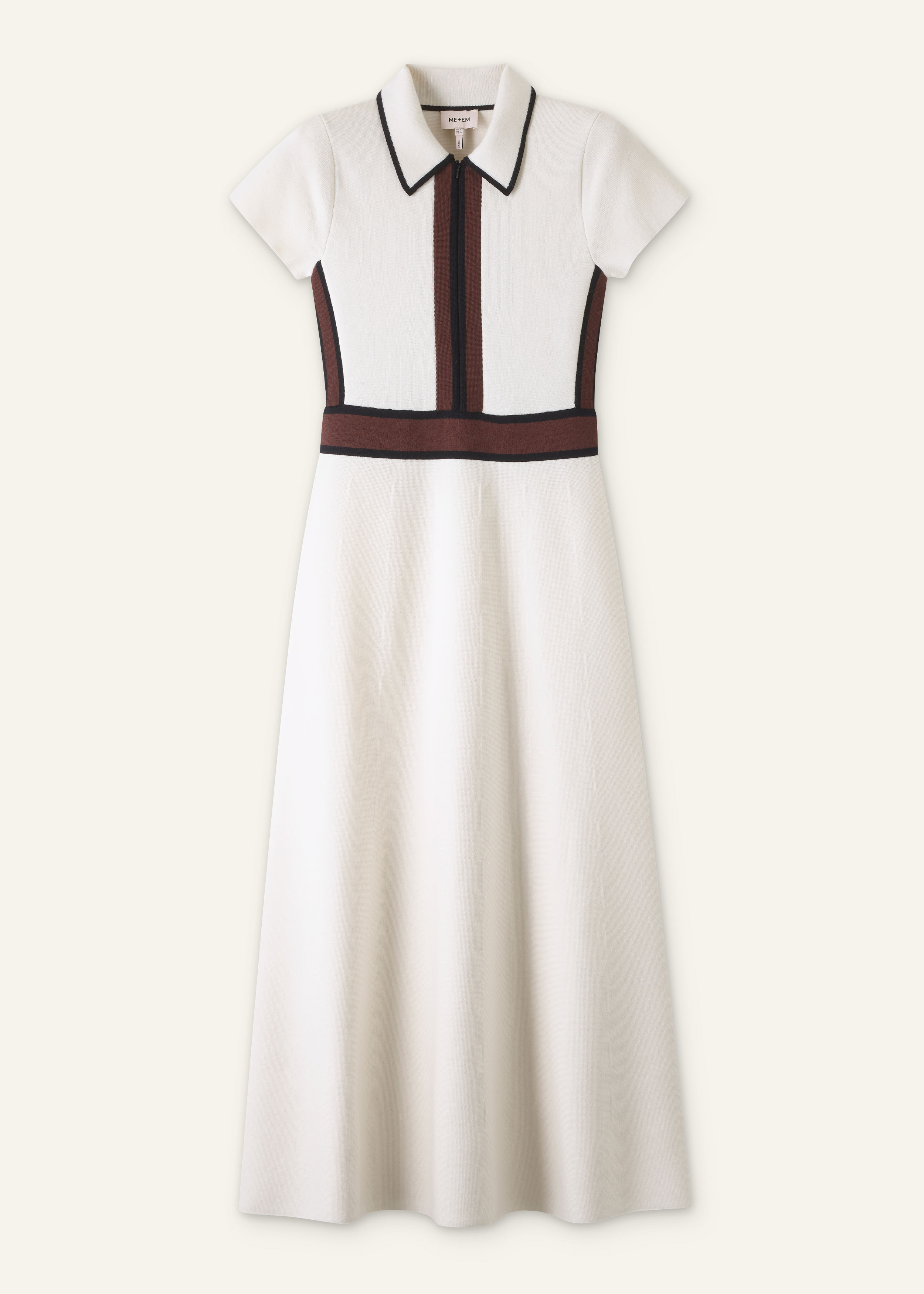 mozza collared knit midi dress product info and reviews ME+EM Milano Knit Collared Maxi Dress