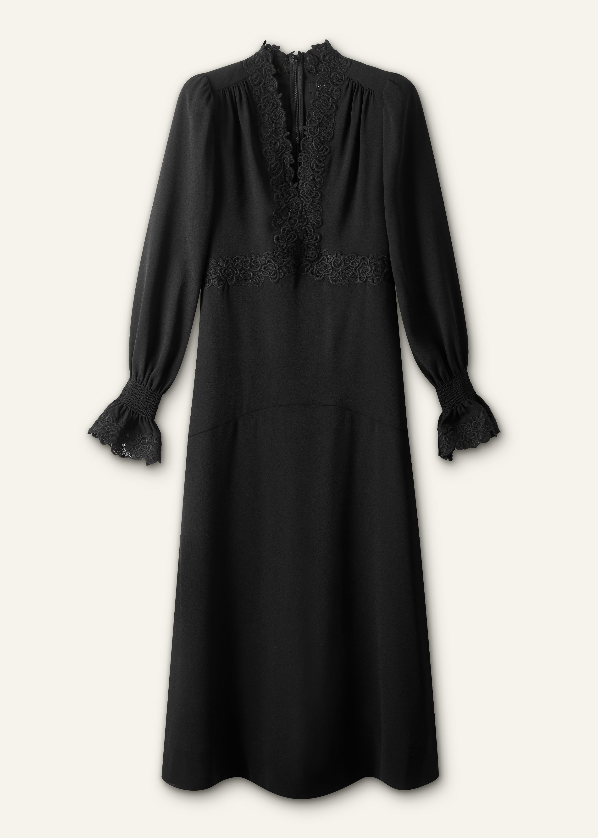 ME+EM Fit & Flare Lace Detail Maxi Dress - Black ME+EM Fit & Flare Lace Detail Maxi Dress - Black