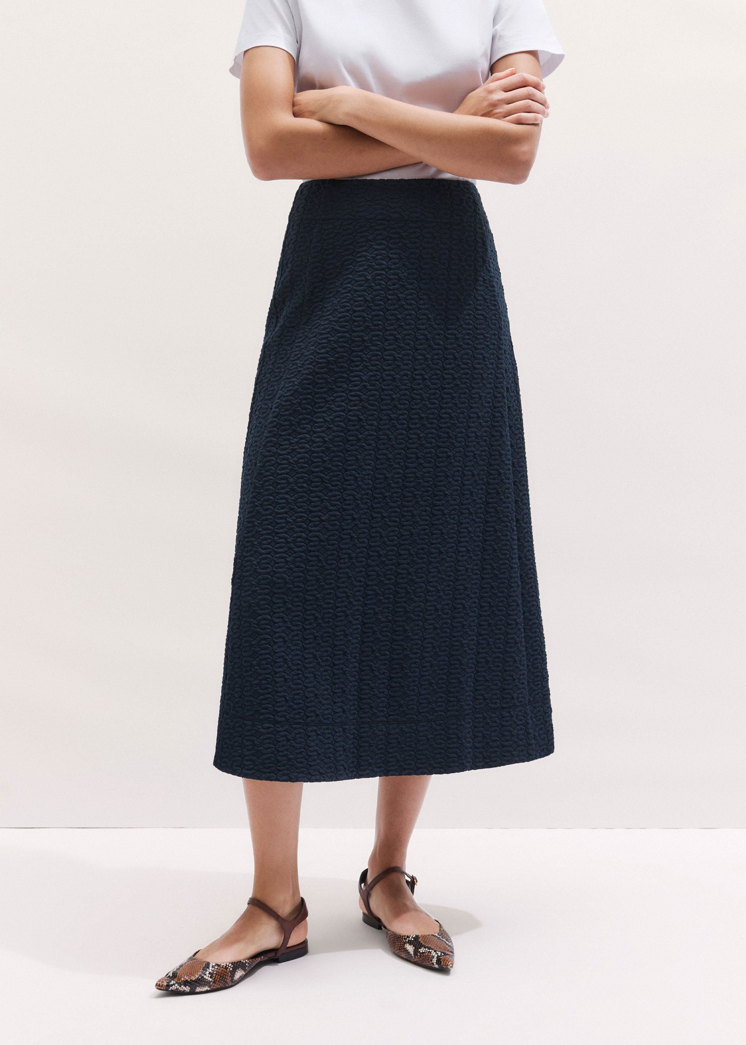 Textured Midi Skirt