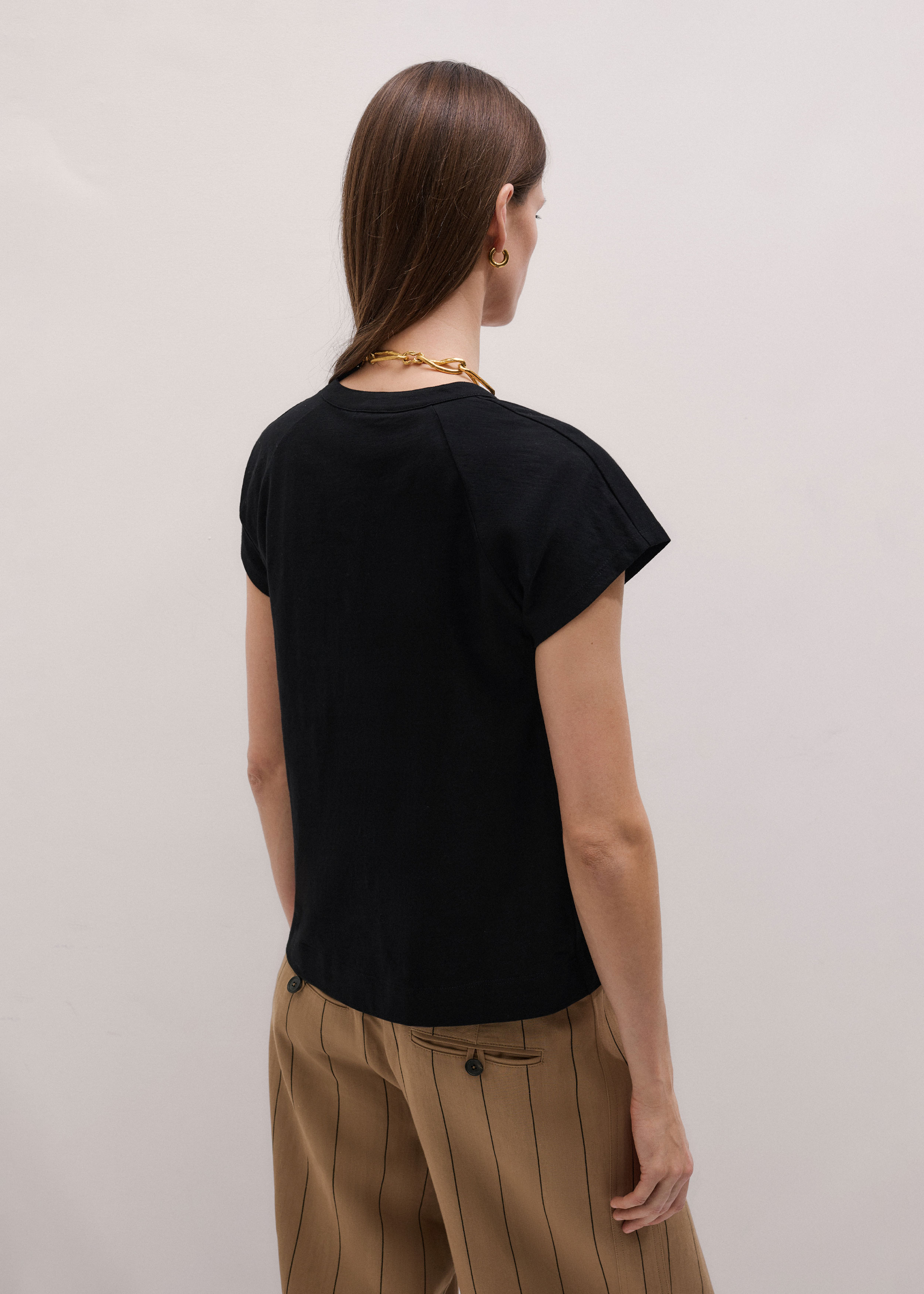 Women's Black Open Placket Swing Top | ME+EM