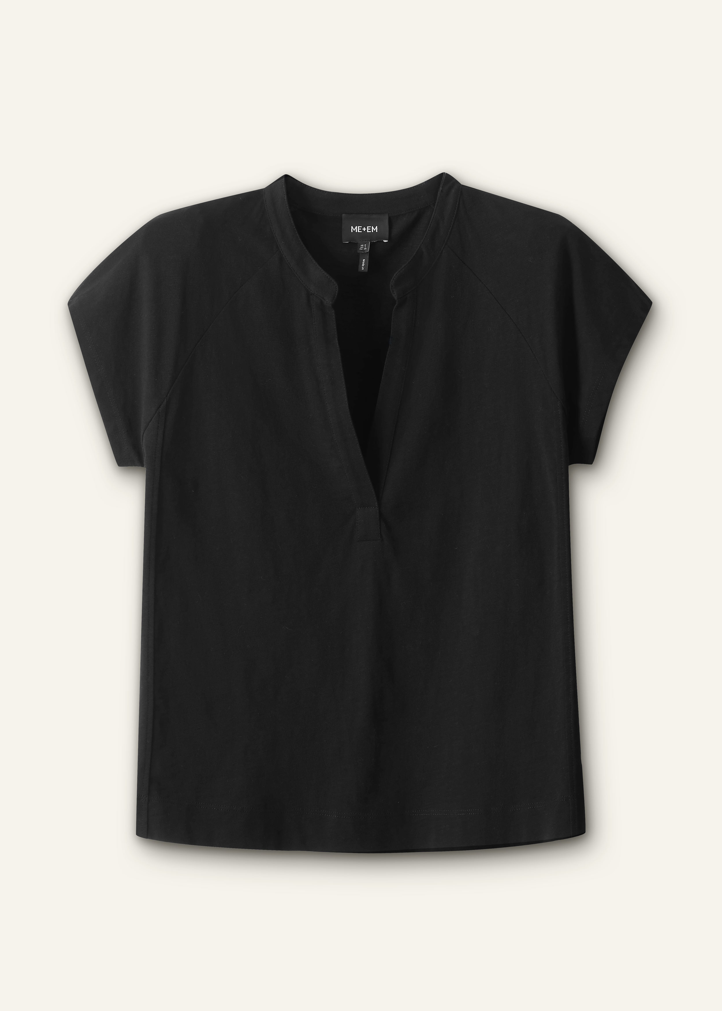 Women's Black Open Placket Swing Top | ME+EM