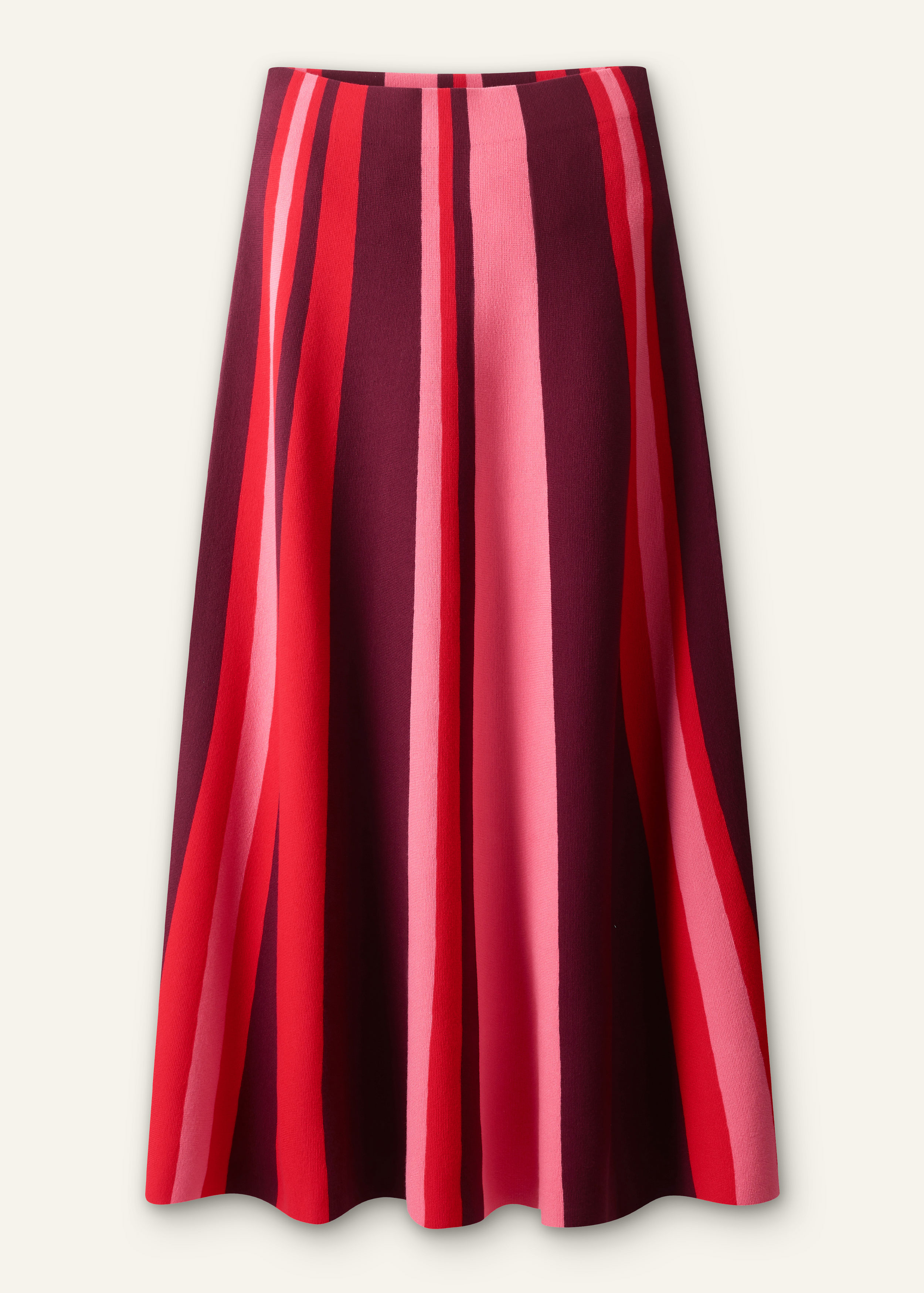Women's Pink Milano Stripe Knit A-Line Skirt | ME+EM