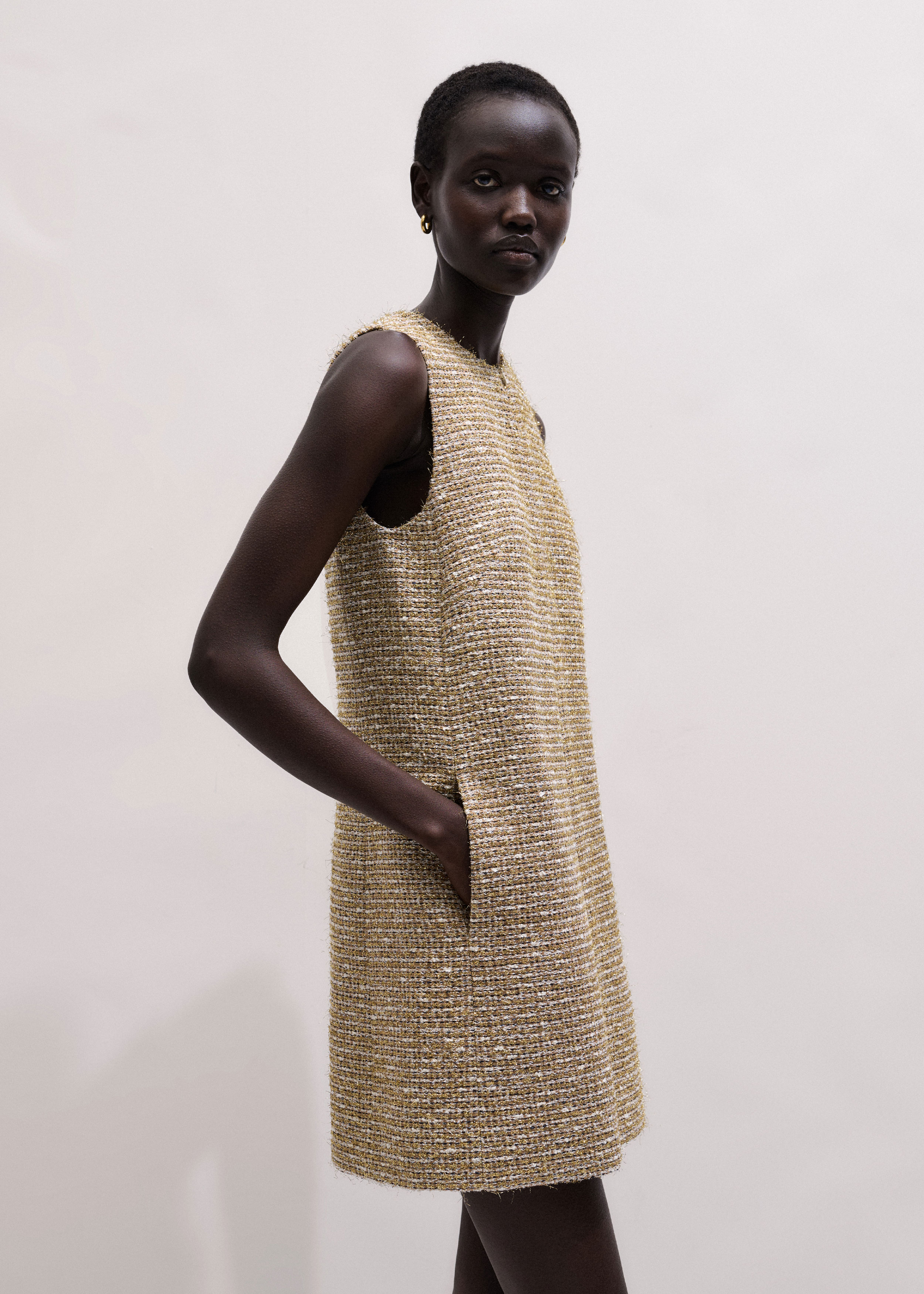 me+em gold dress Paros Maxi Dress ~ Pleated Gold main image 1