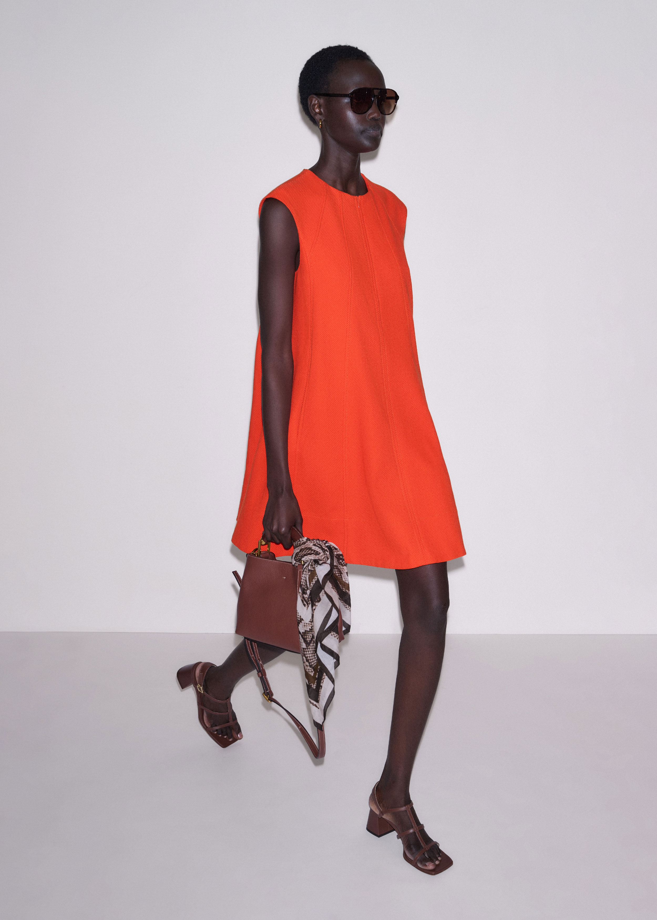 orange swing dress Kimmy Tropical Sunset Swing Dress