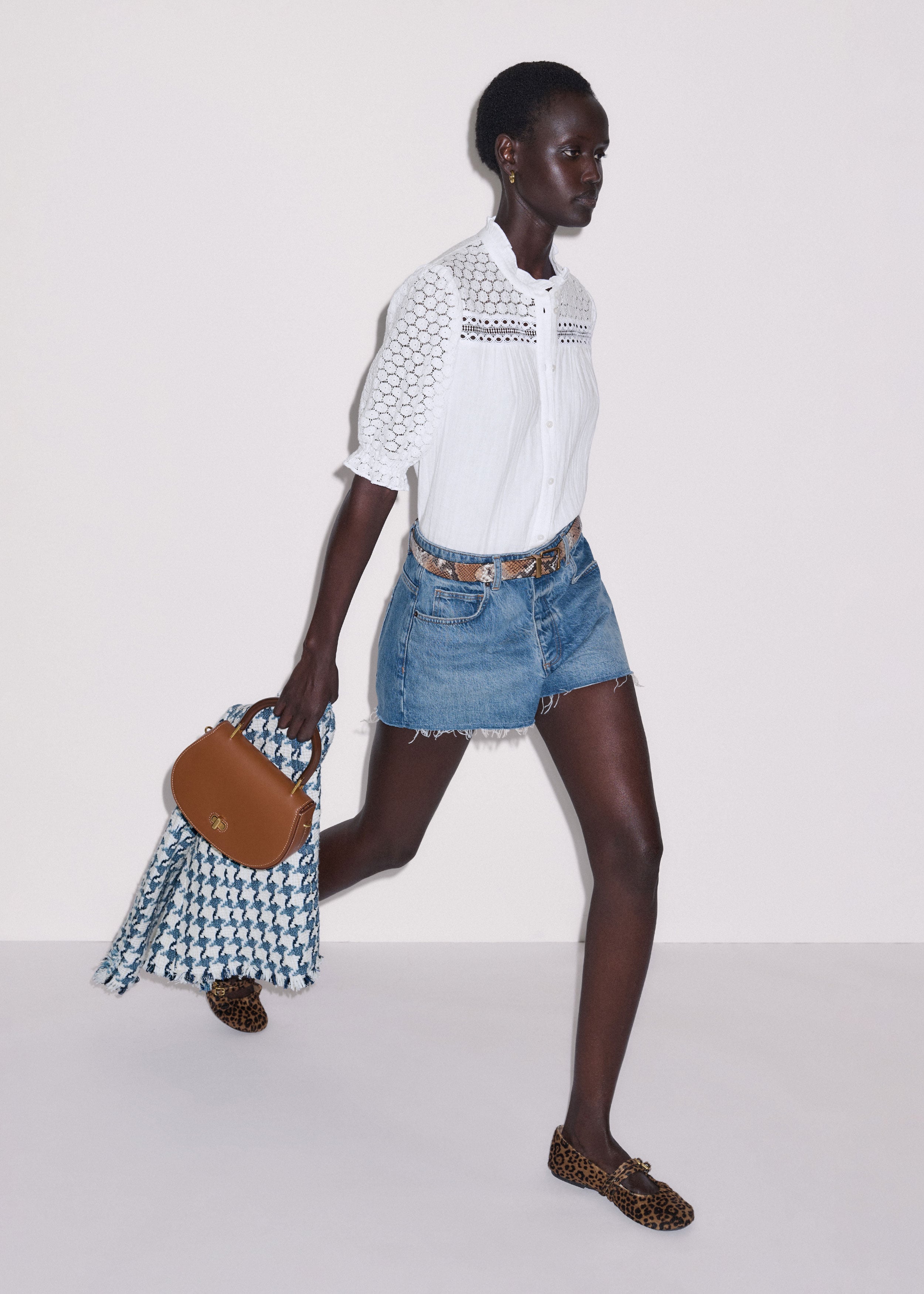 Women's White Cheesecloth AM-PM Summer Blouse | ME+EM