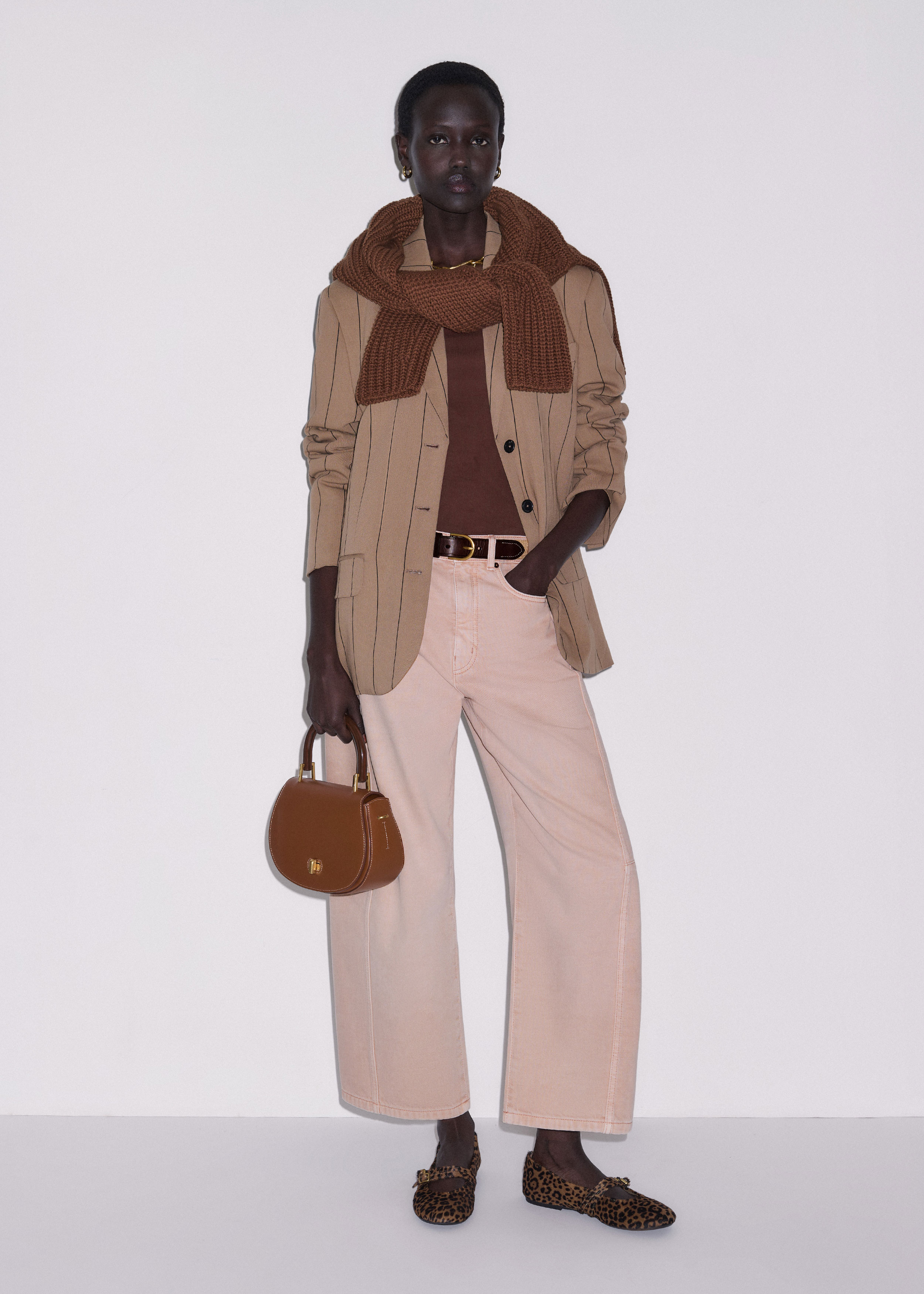 Me+em Cropped Exaggerated Tapered Jean Blush Pink Wash