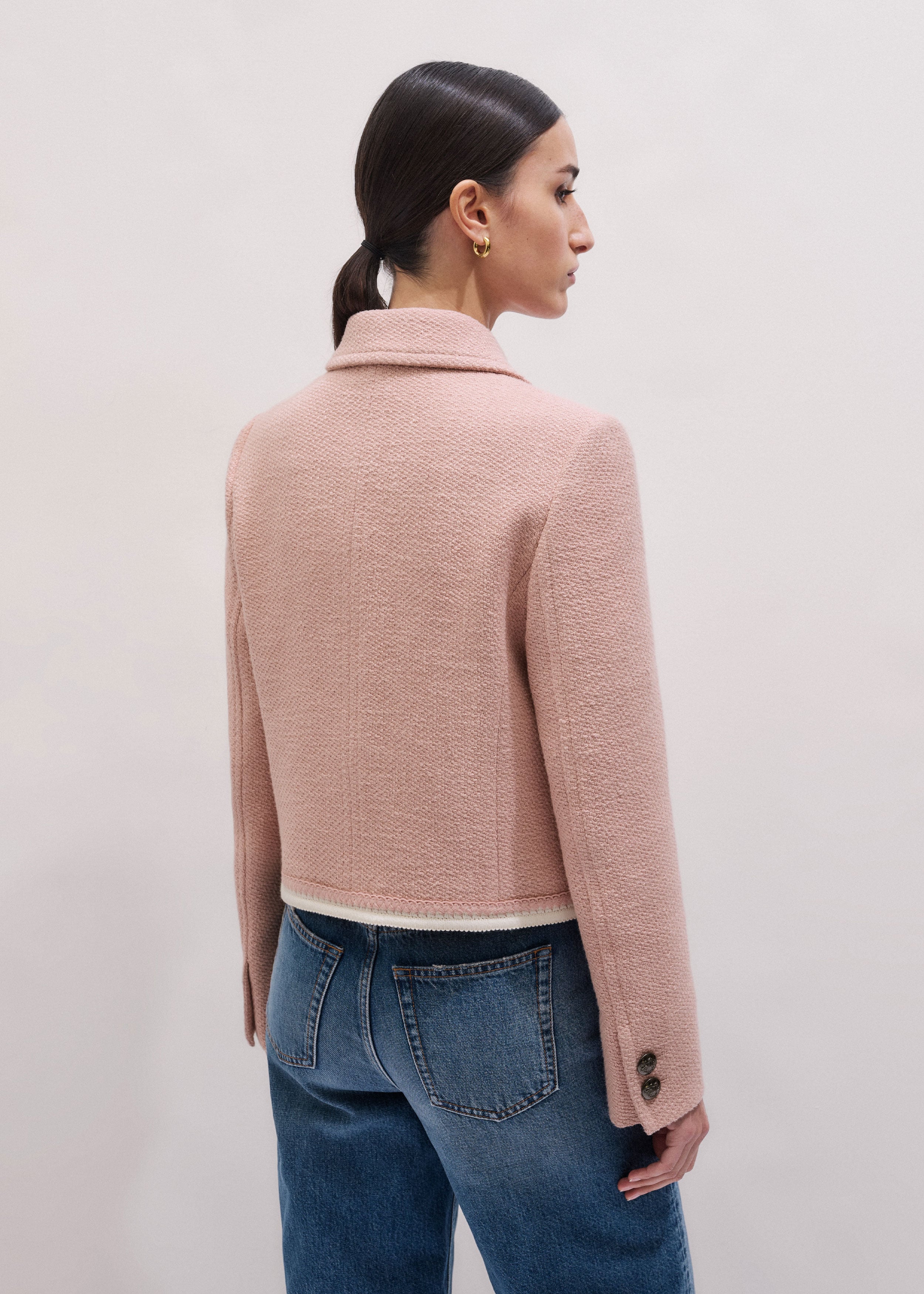 Women's Pink Straight Crop Jacket | ME+EM