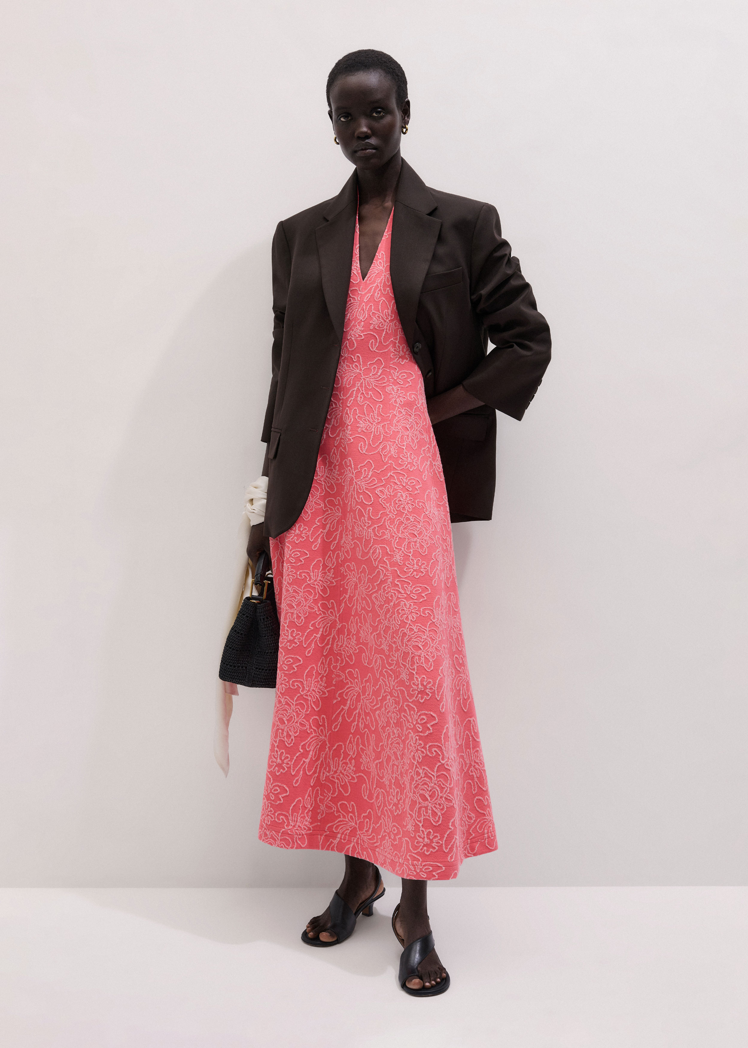 Women's Pink Panelled Fit + Flare Maxi Dress | ME+ME