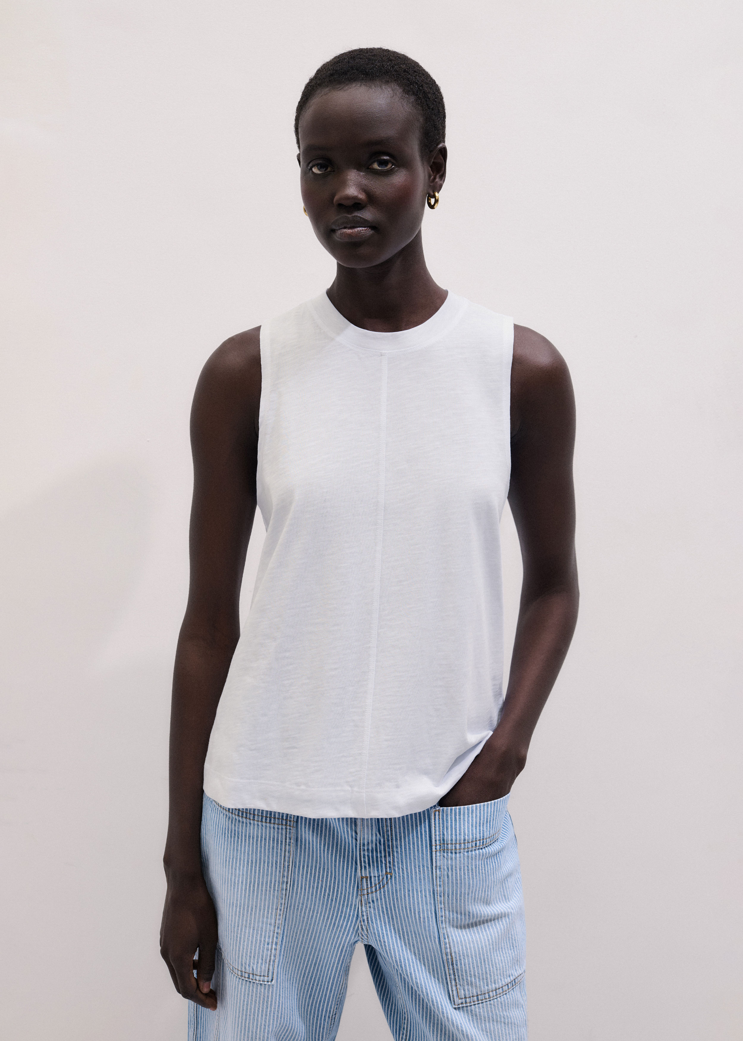 Women's White Racerback Swing Top | ME+EM