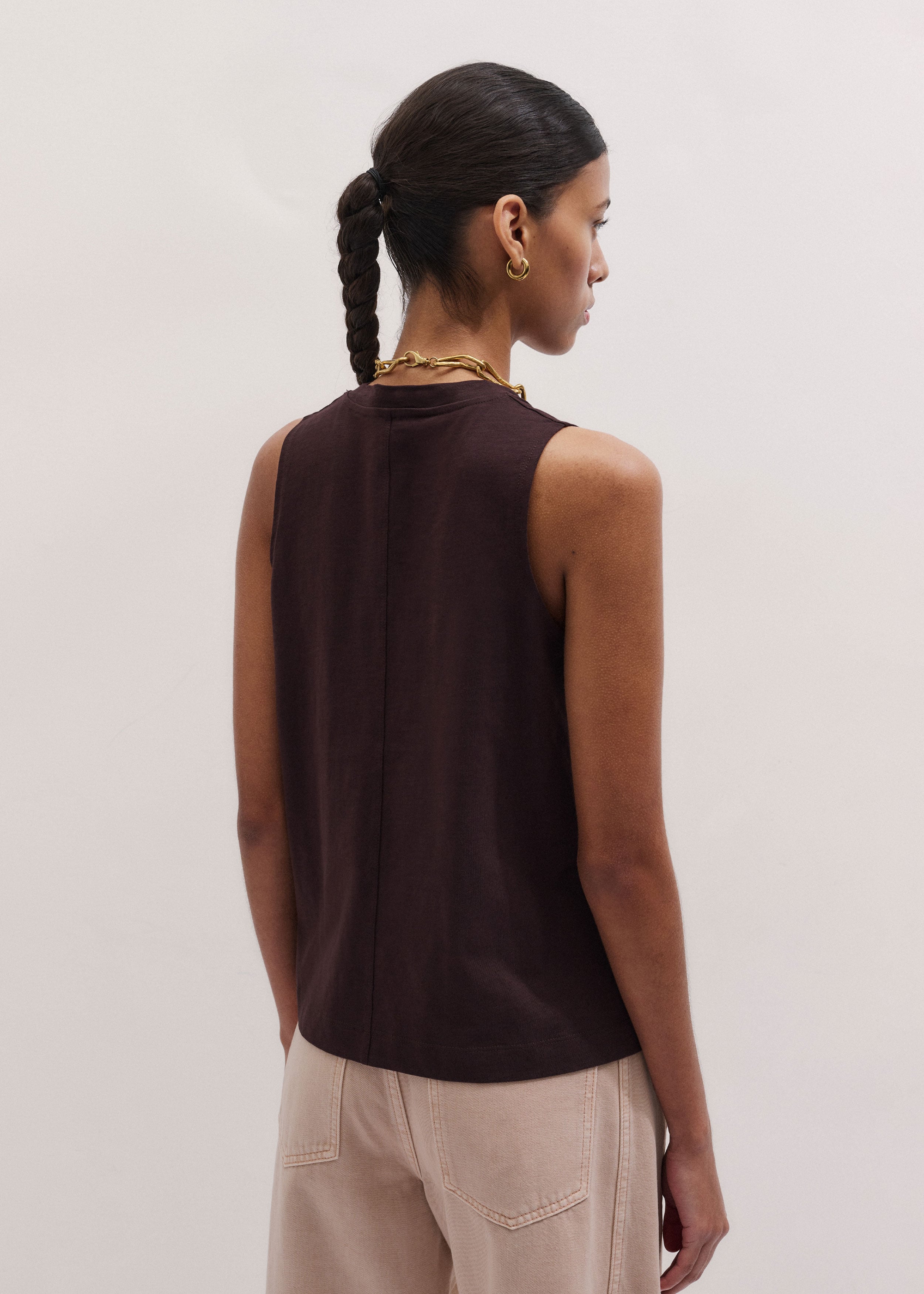 Women's Brown Racerback Swing Top | ME+EM