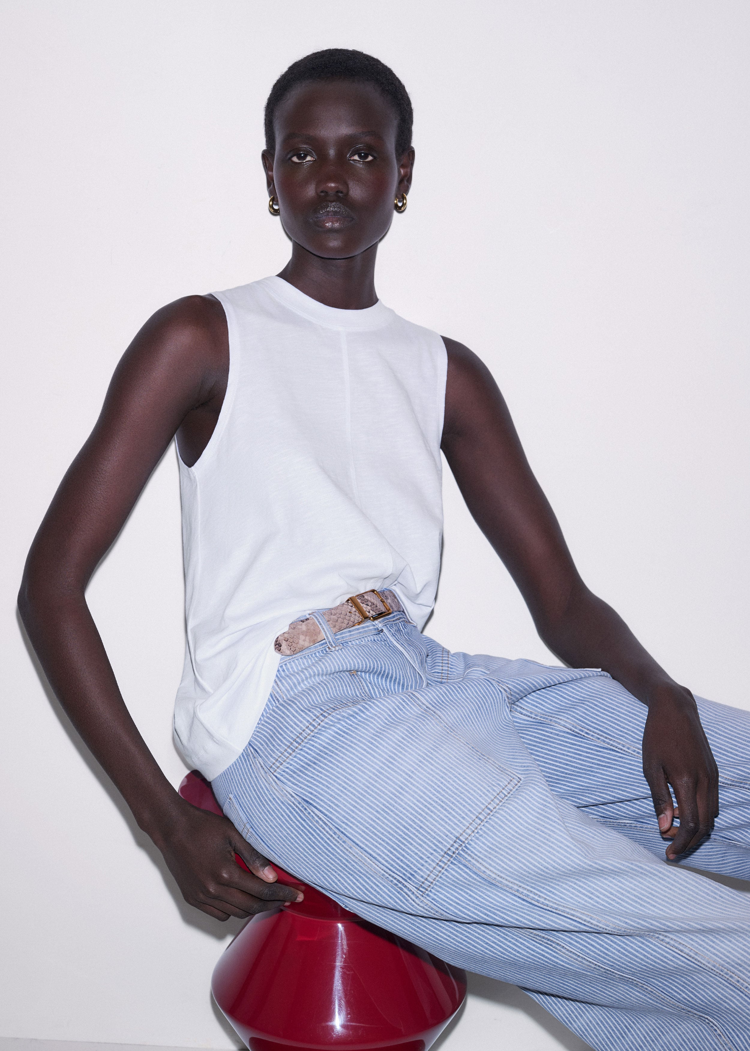 Women's White Racerback Swing Top | ME+EM
