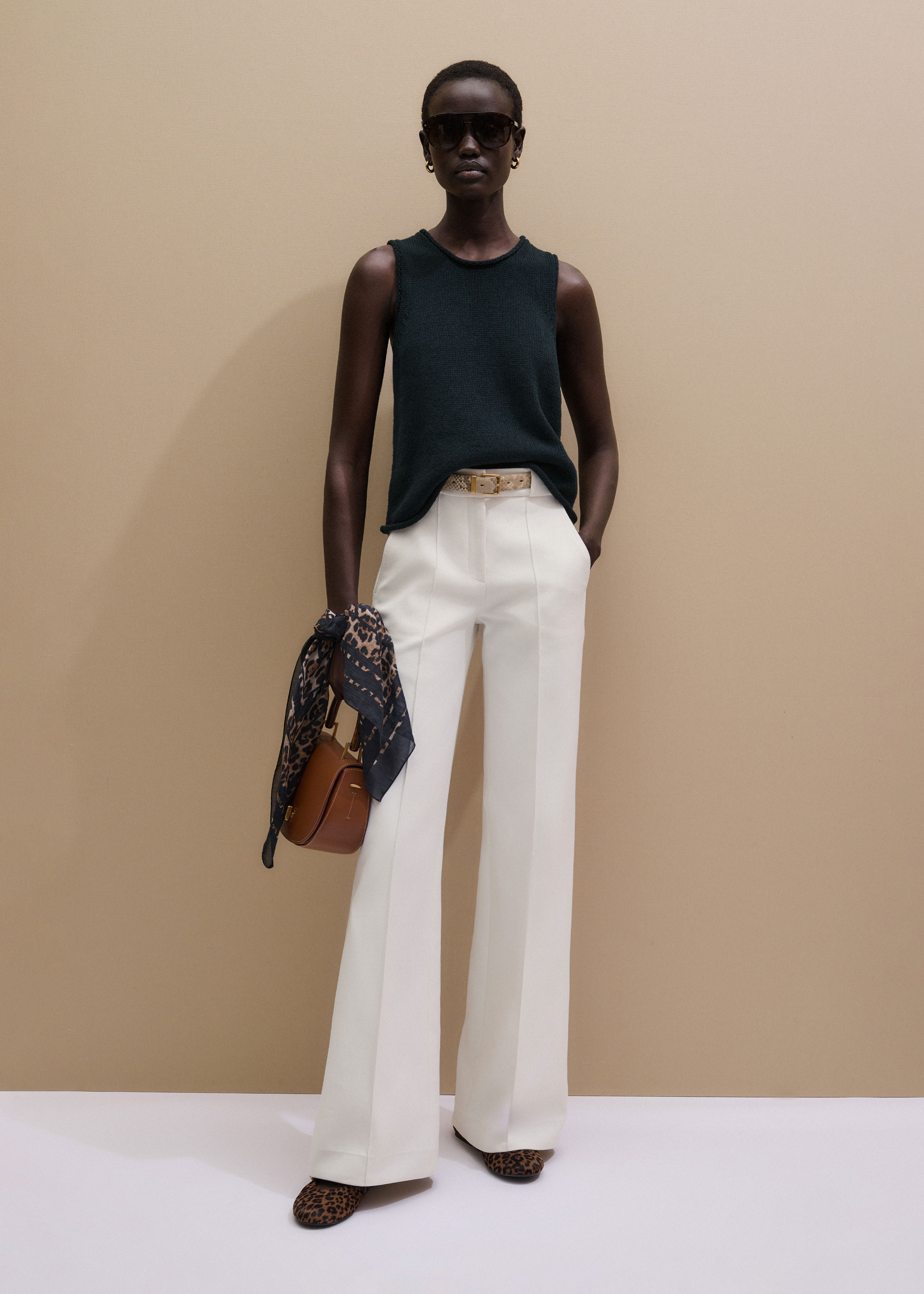 Me+em Leg Elongator Pant In White