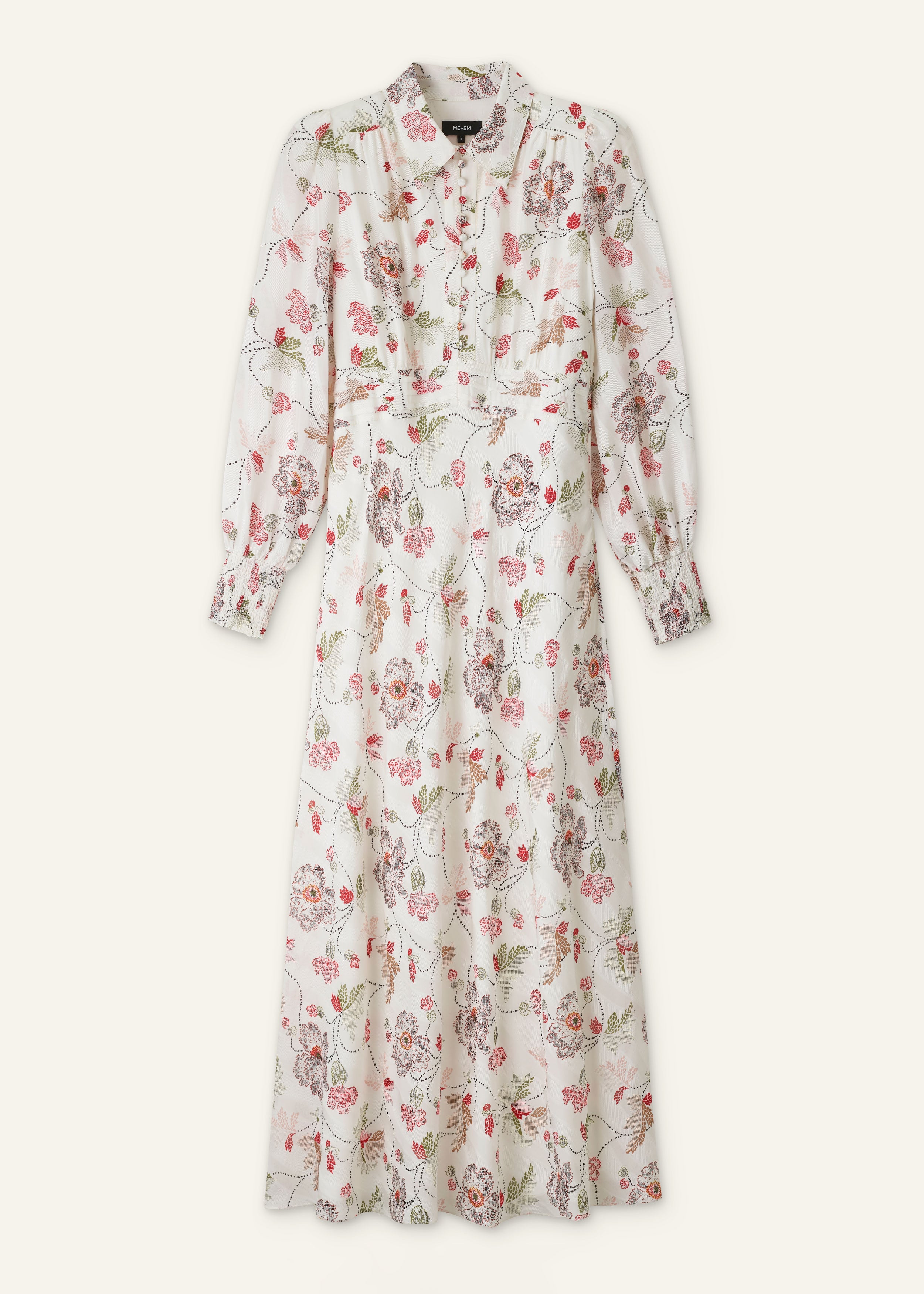 me and em maxi dress Women's Cream Modern Botanical Print Maxi Dress