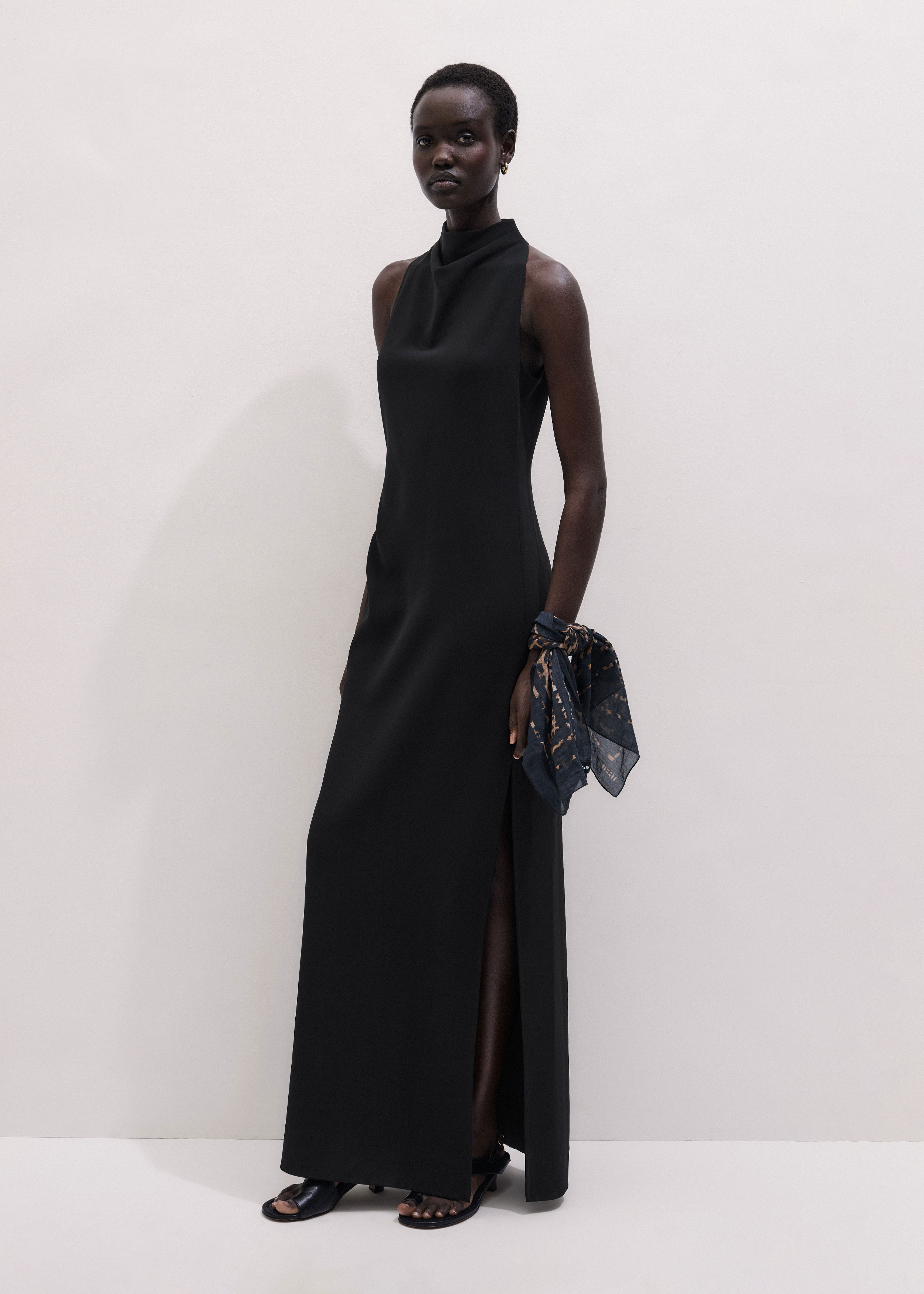 black halter dress low back Sami Miro Vintage