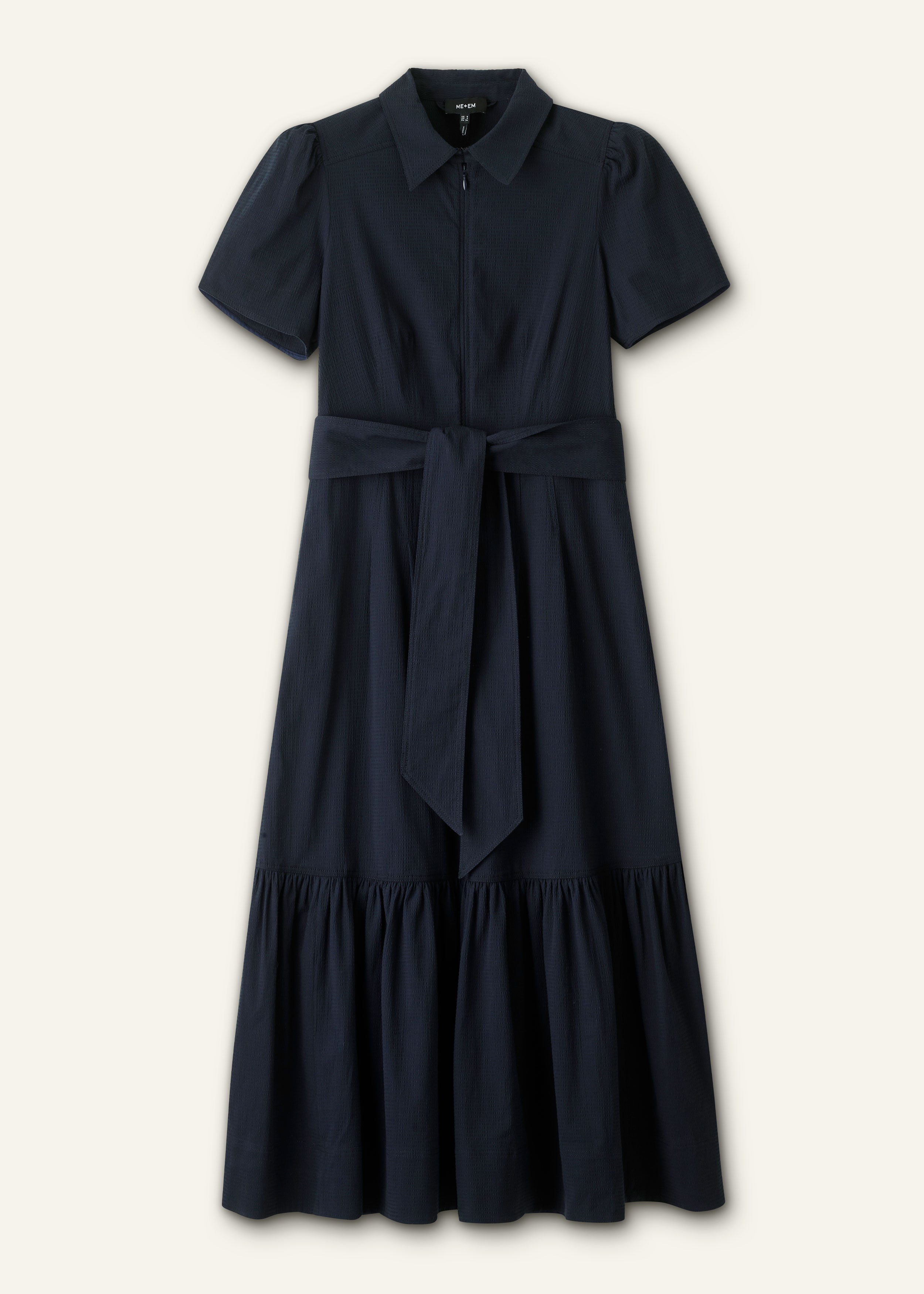 ME+EM Fit + Flare Midi Dress in Navy