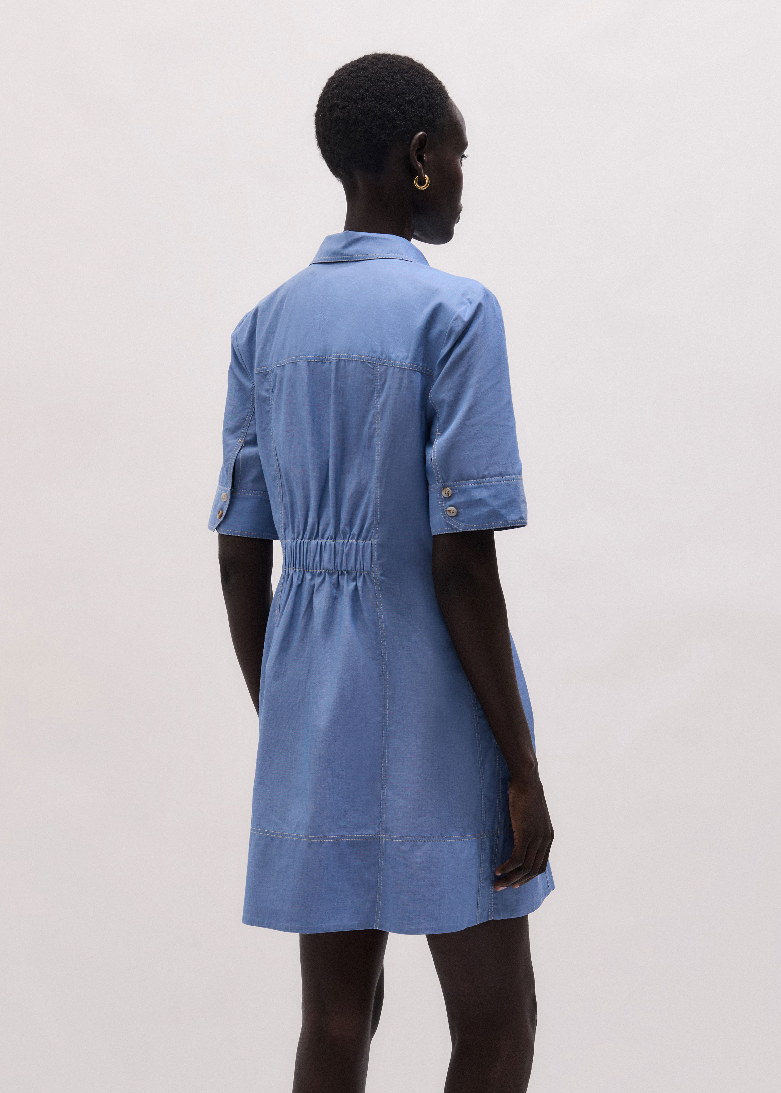 chambray shirt dress uk Toast Edith Chambray Shirt Dress, Blue