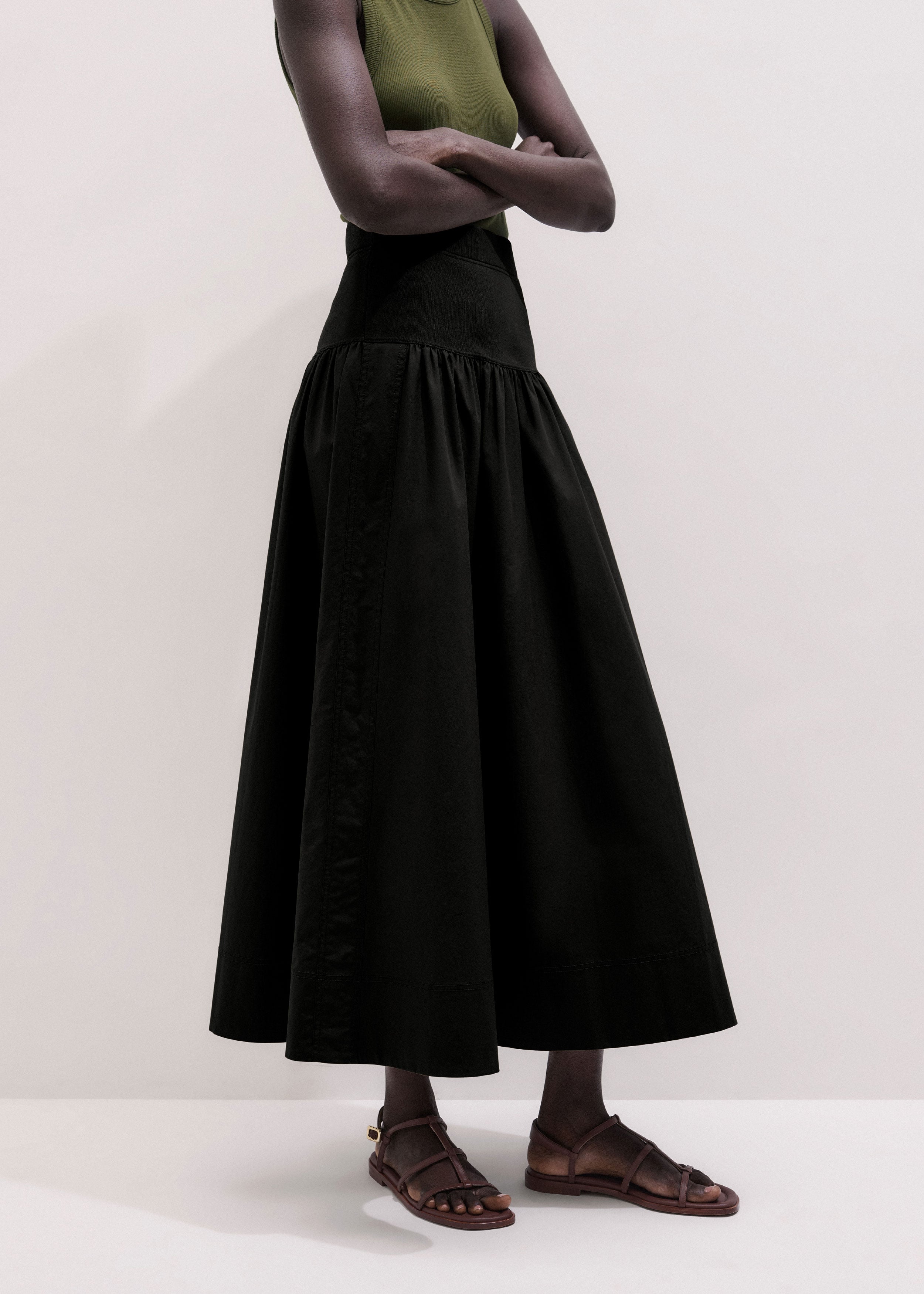 Women's Brown Soft Sculpt Maxi Skirt | ME+EM
