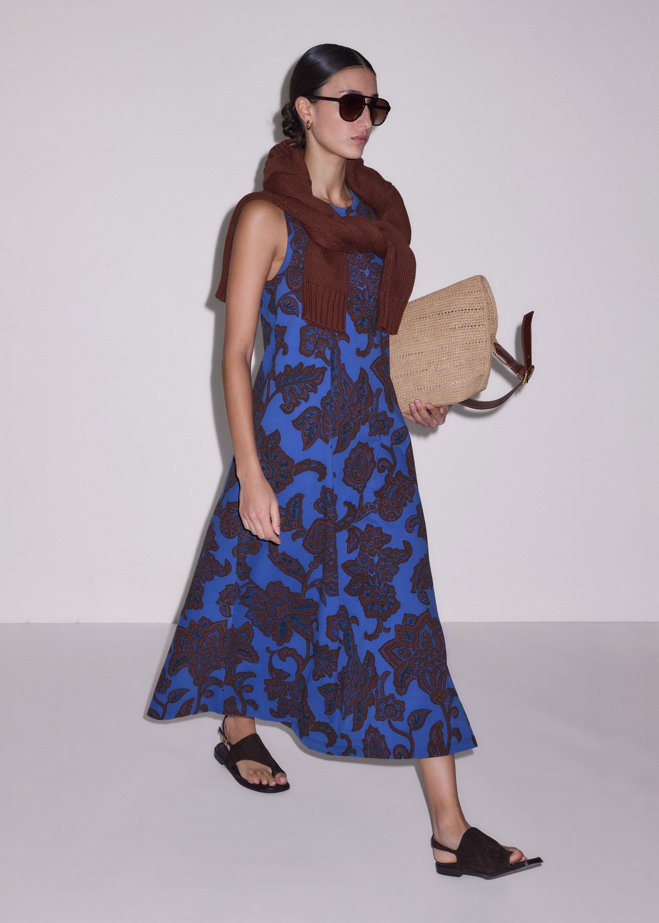 Women's Blue Fit + Flare Maxi Dress | ME+EM