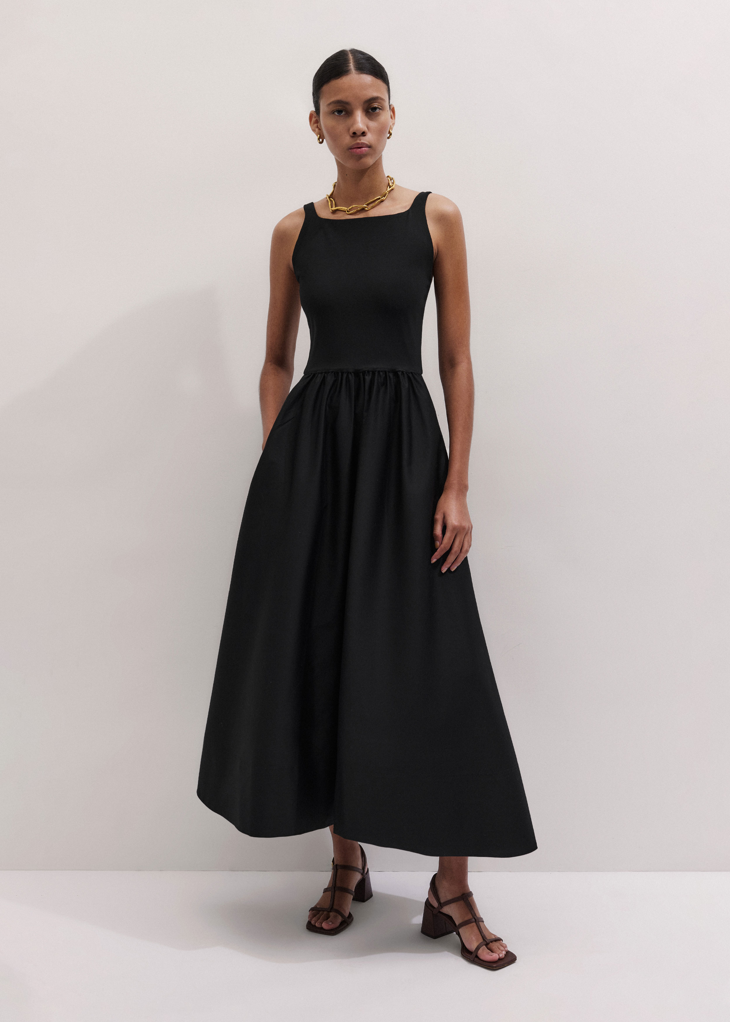 Women's Olive Green Crease-Less Linen Twist Front Maxi Dress | ME+EM