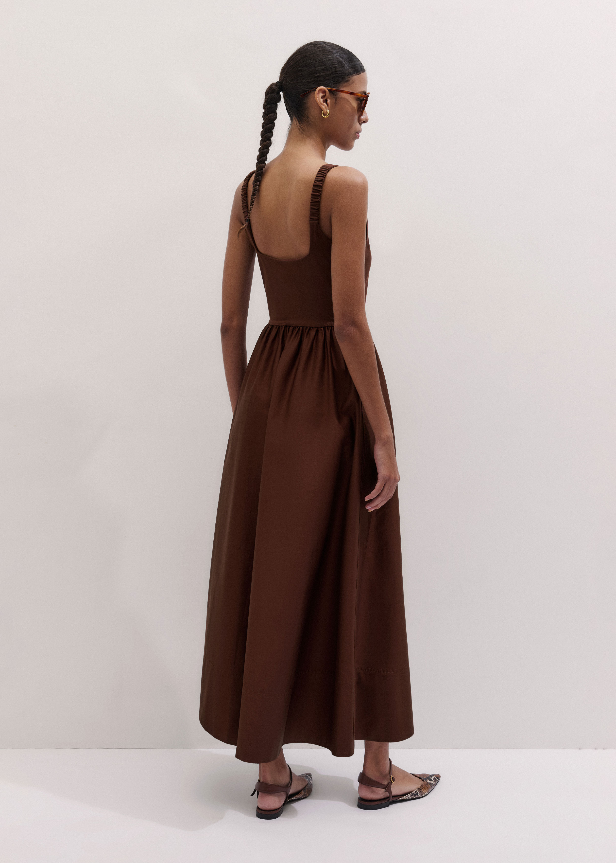 me and em brown dress Women's Cinnamon Brown Fit + Flare Maxi Dress