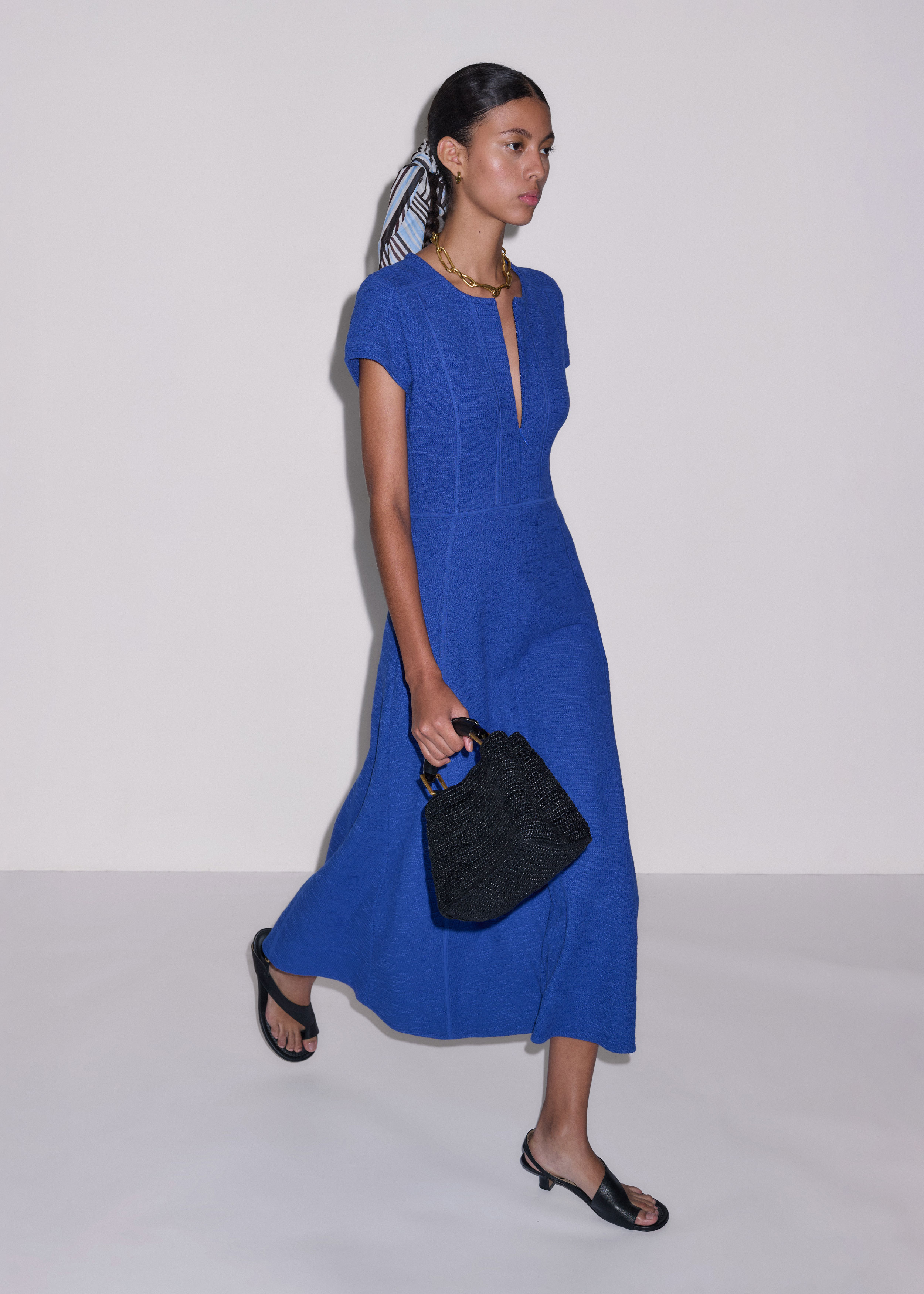 Women's Blue Fit + Flare Maxi Dress | ME+EM
