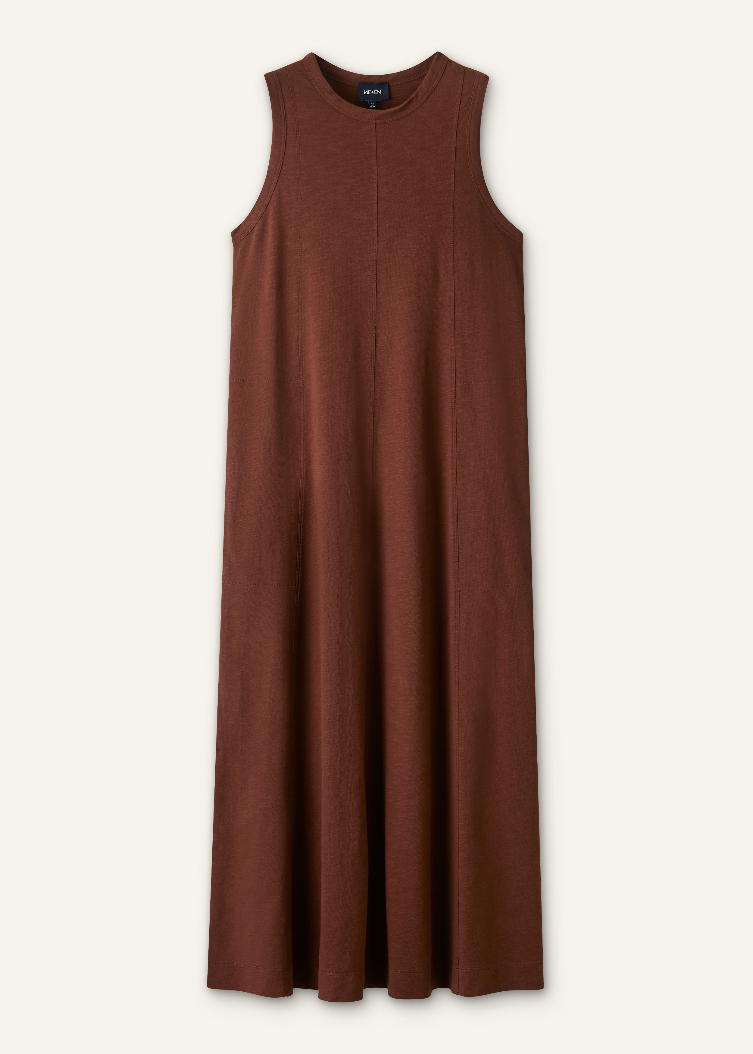 Me+em Slub Sleeveless Cotton Maxi Dress - Cinnamon Brown Me+em Slub Sleeveless Cotton Maxi Dress - Cinnamon Brown