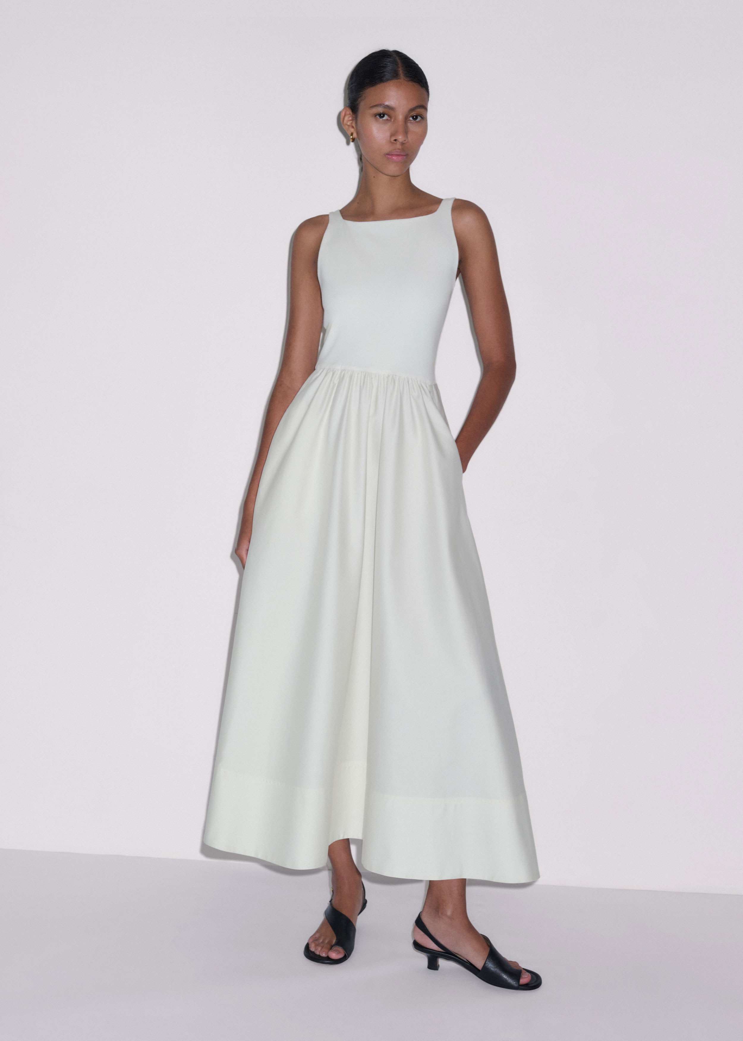 Women's Cream Fit + Flare Maxi Dress | ME+EM