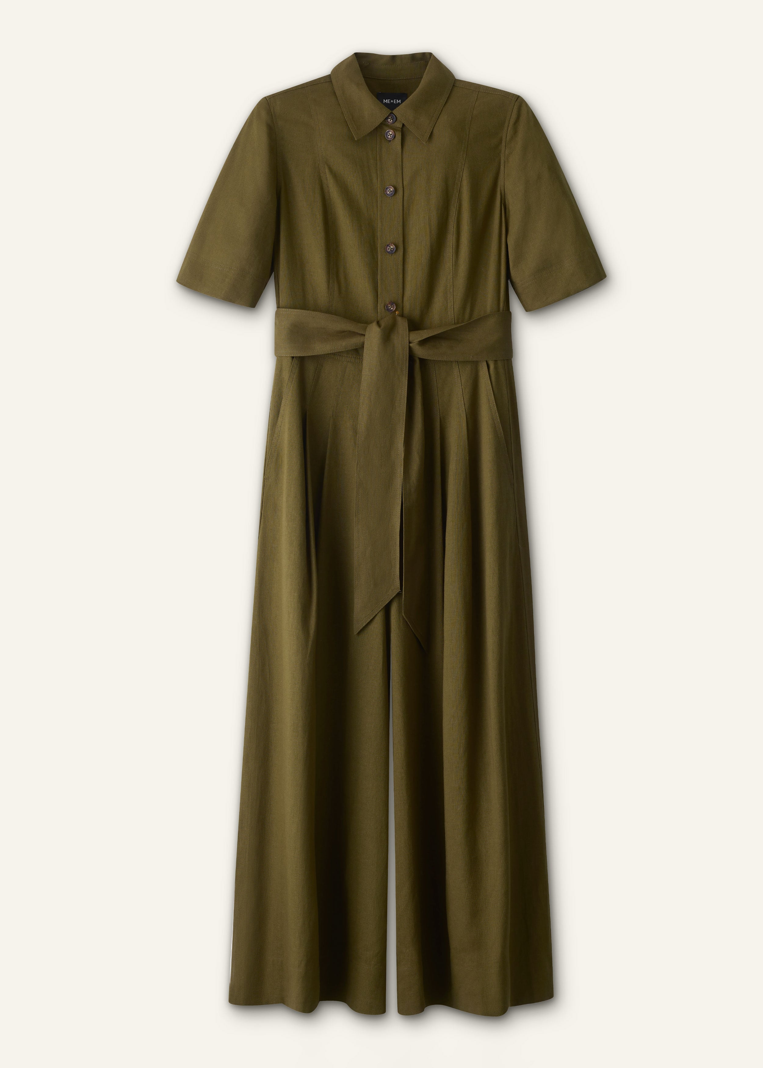 ME+EM Culotte Jumpsuit in Olive Green