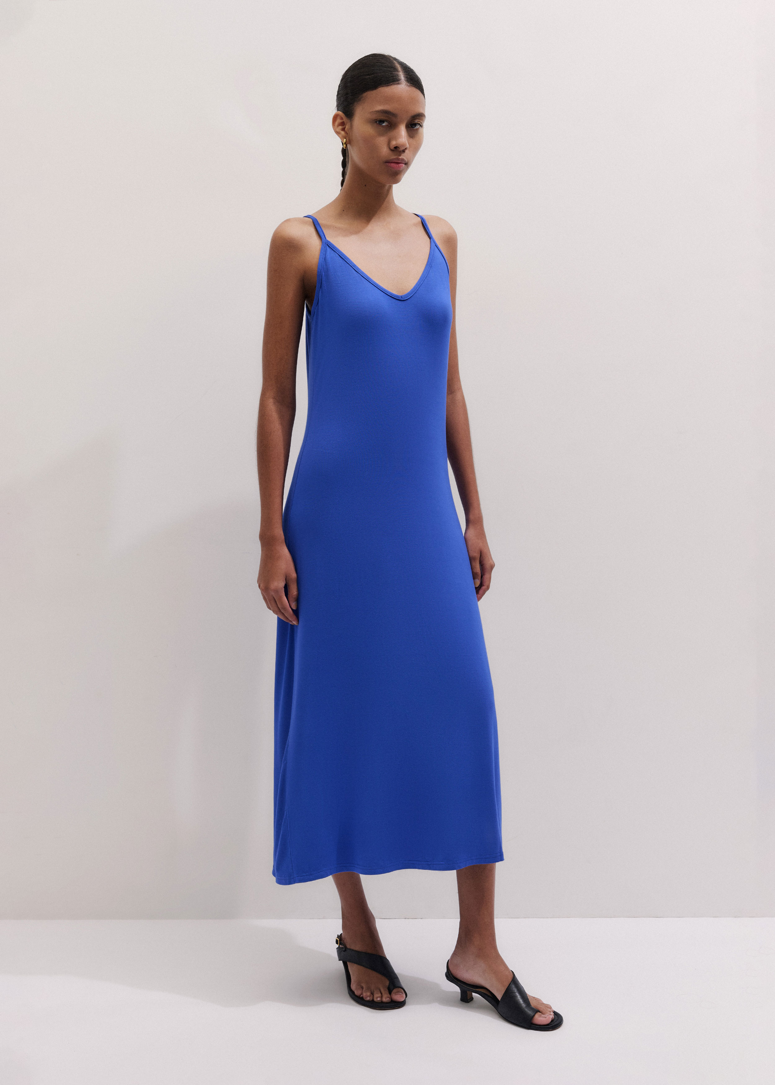 Women's Blue Pointelle Maxi Dress | ME+EM