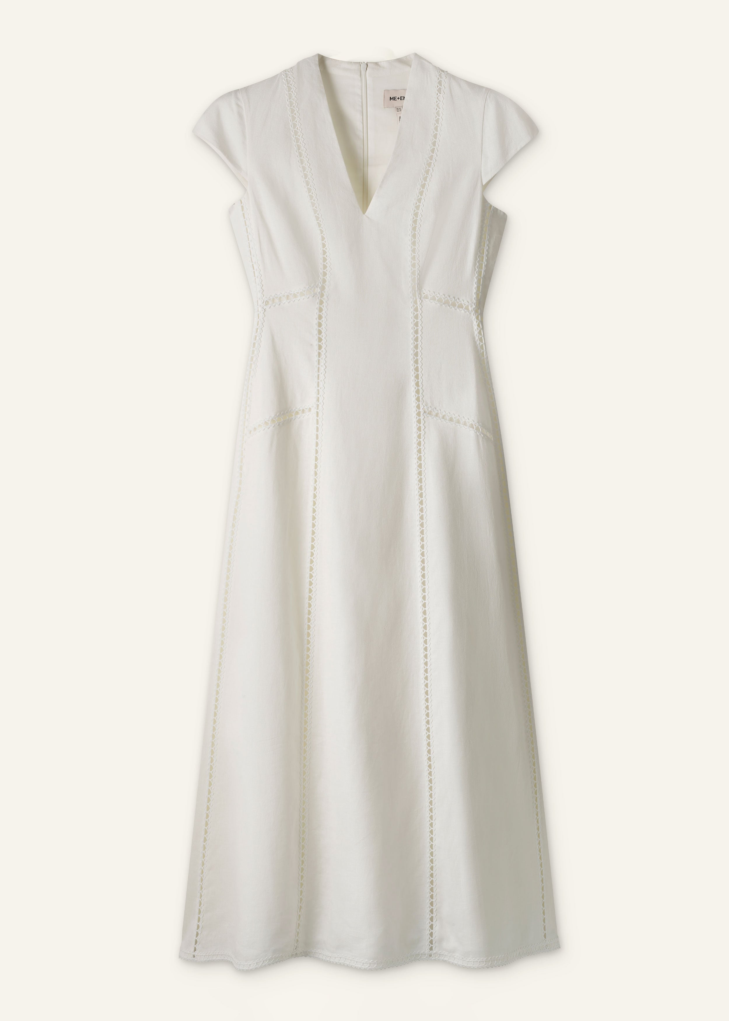 ME+EM Embroidered Maxi Dress in Soft White