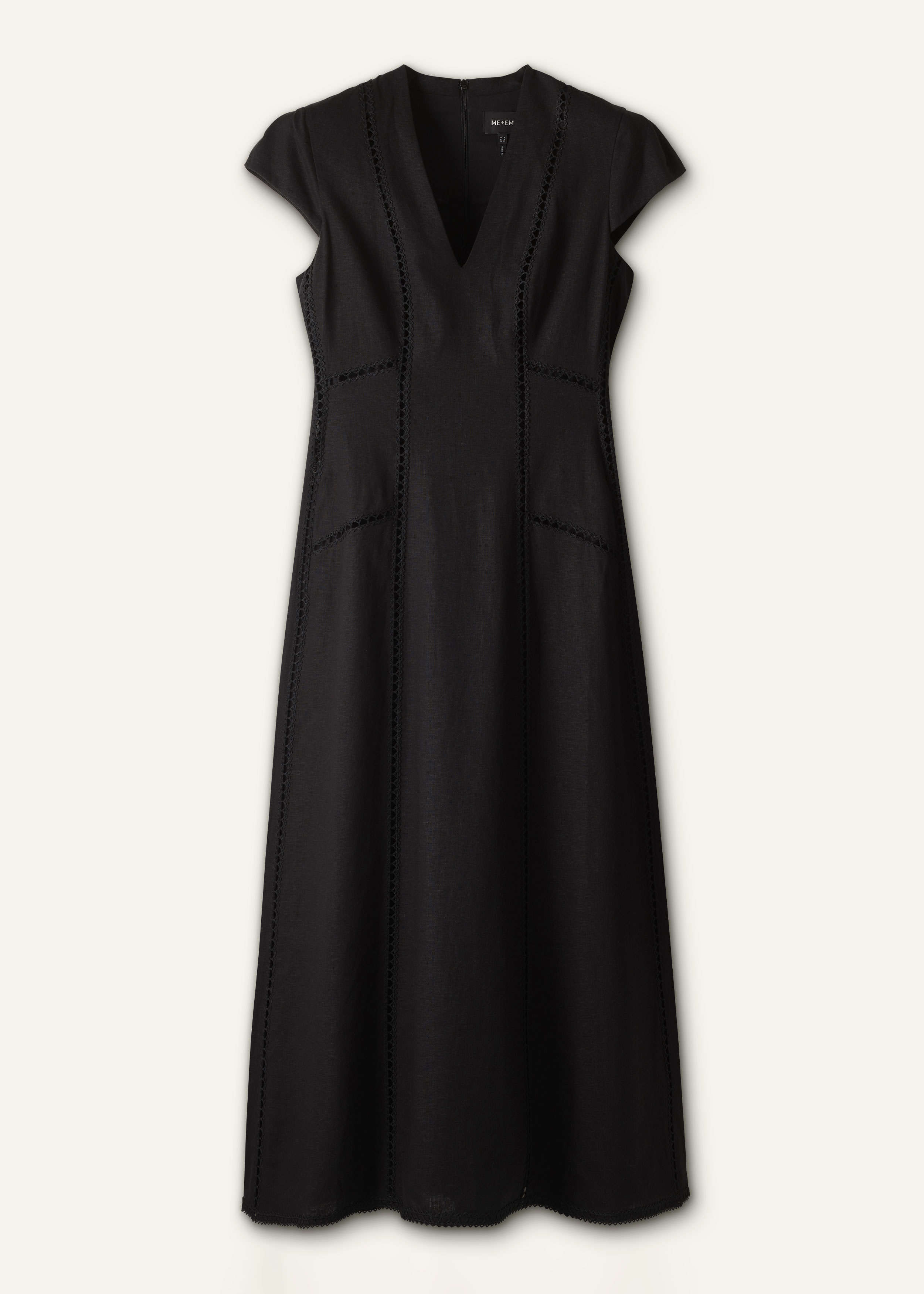 ME+EM Embroidered Maxi Dress in Black