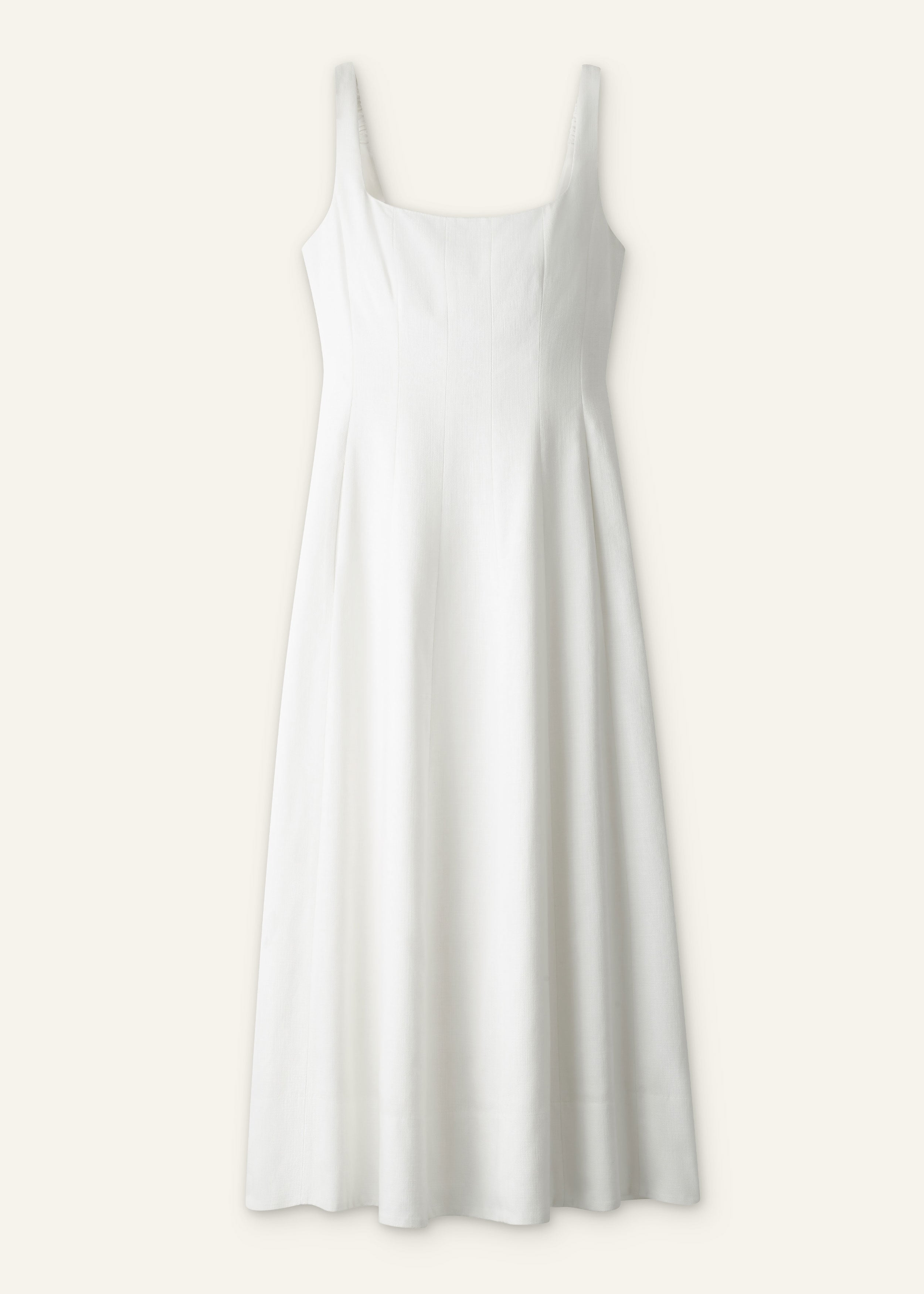 ME+EM Fit + Flare Maxi Dress in Soft White