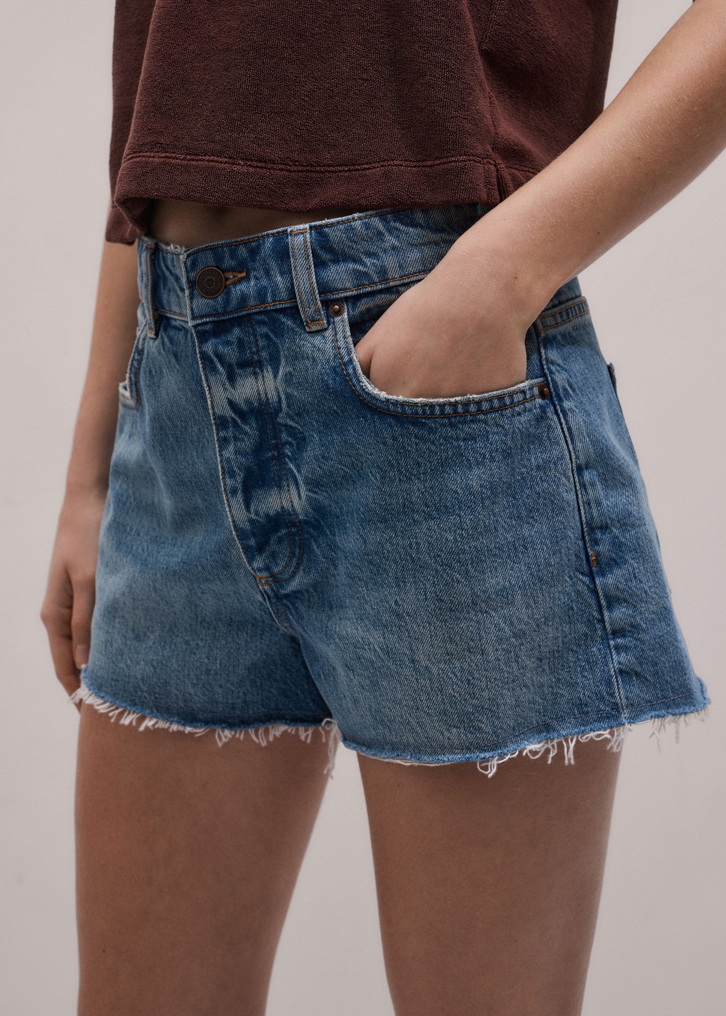 Women's Blue Classic Cut Off Short | ME+EM