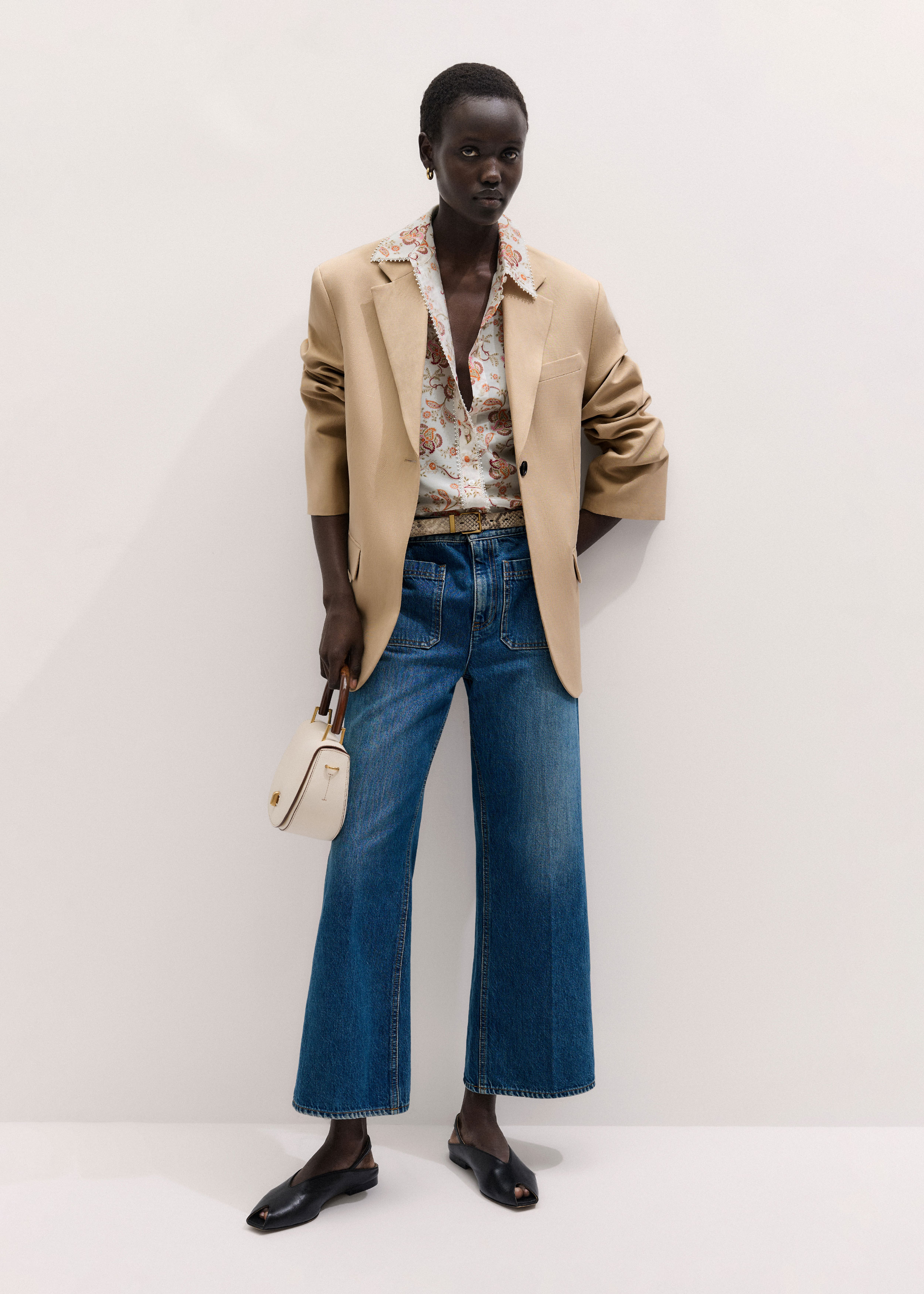 Women's Blue Leg Elongator Crop Jean | ME+EM