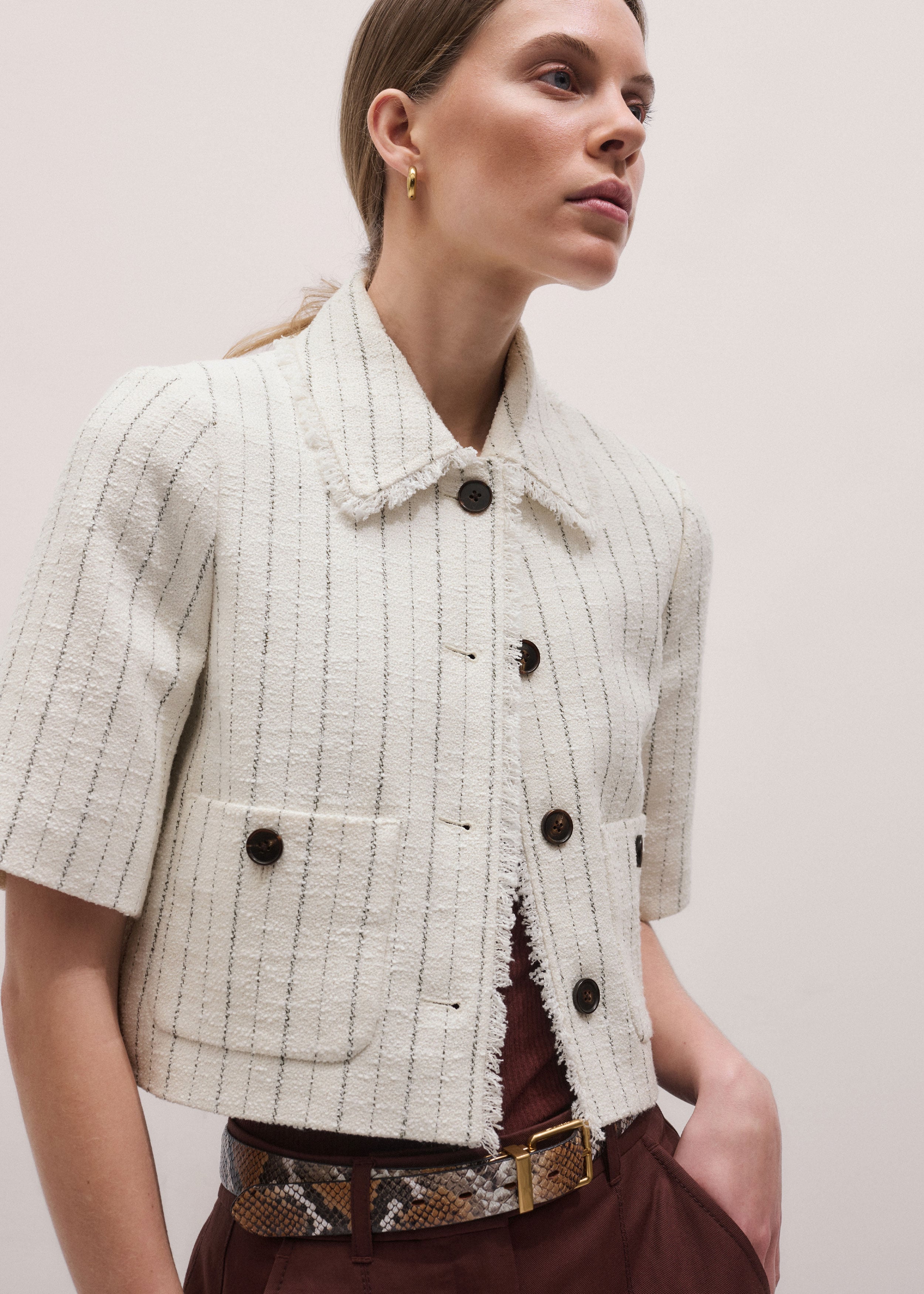 Stripe Crop Jacket
