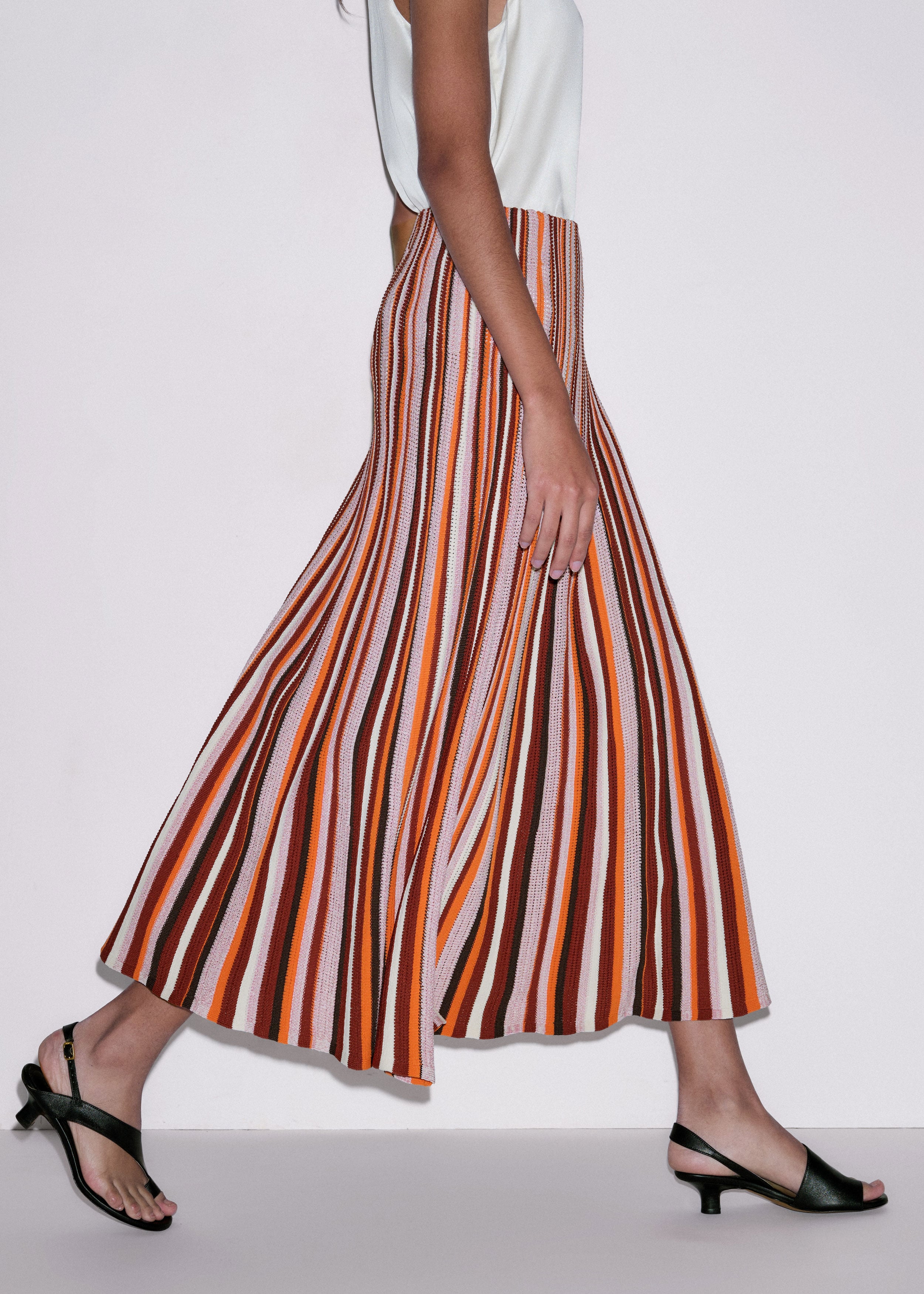 Women's Cinnamon Stripe Knit Maxi Skirt | ME+EM