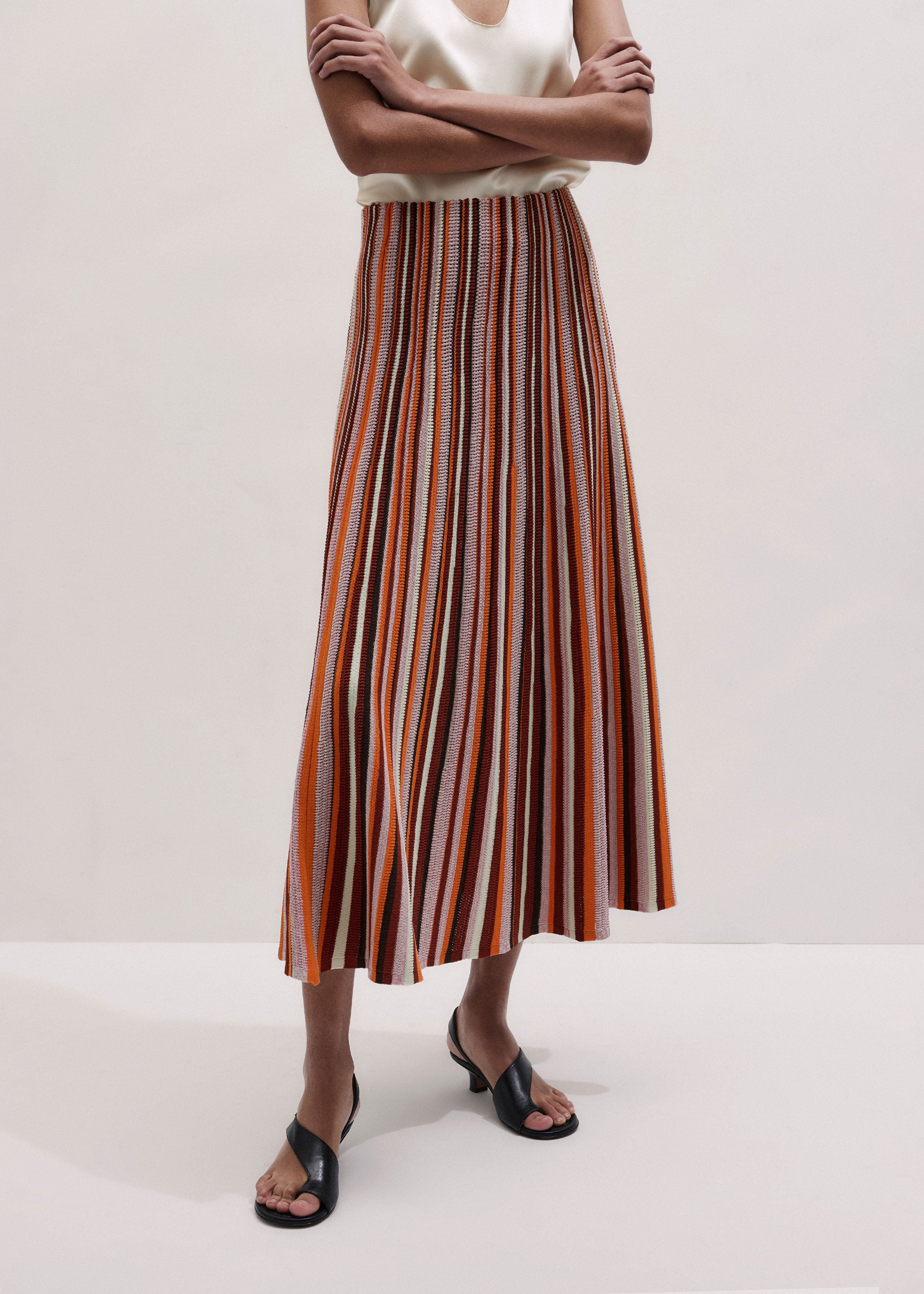Women's Cinnamon Stripe Knit Maxi Skirt | ME+EM