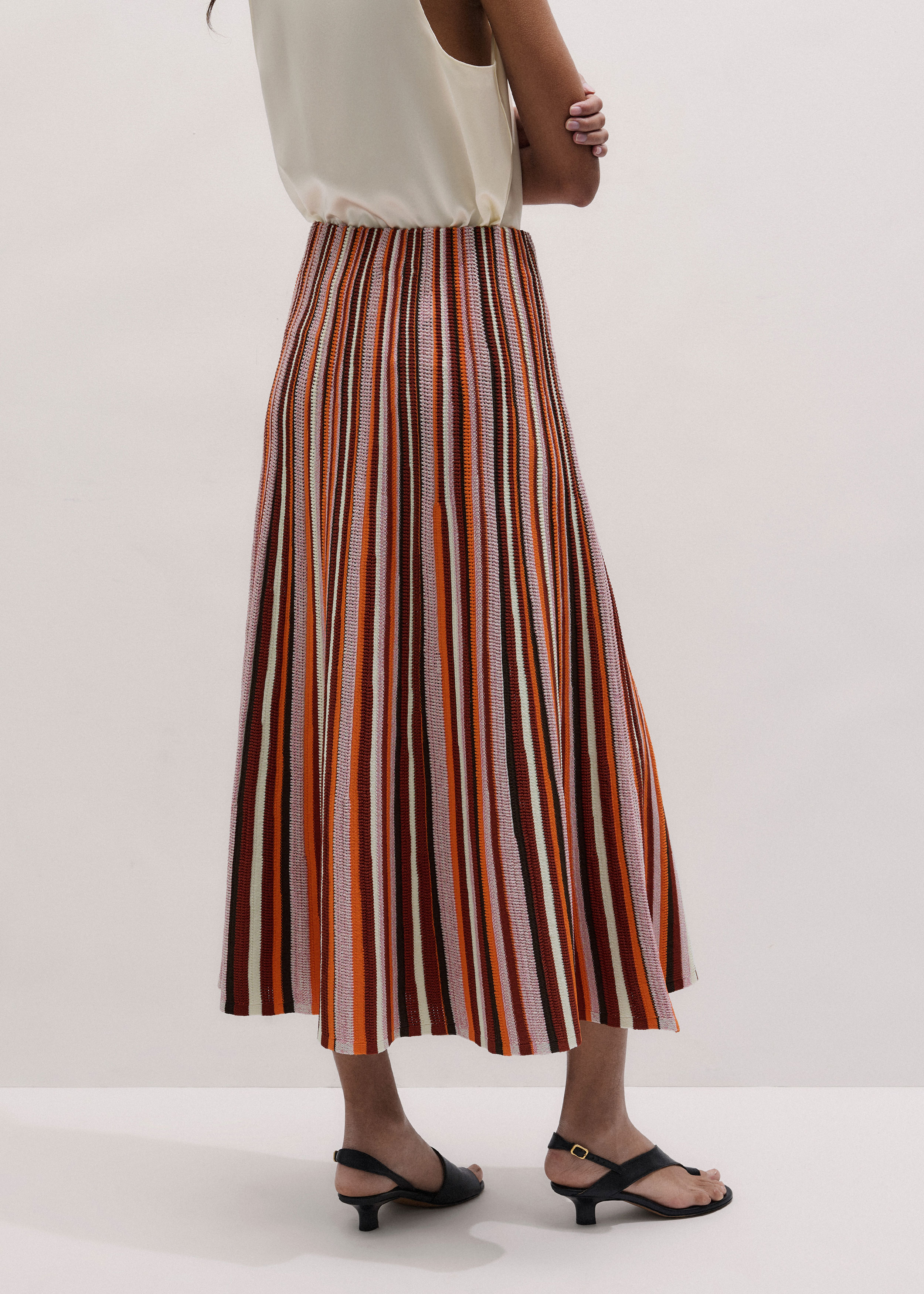 Women's Cinnamon Stripe Knit Maxi Skirt | ME+EM