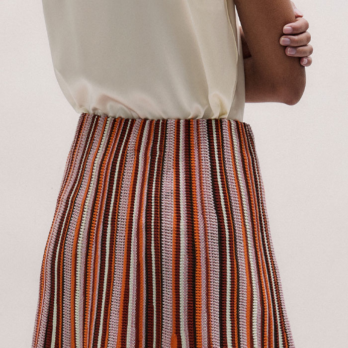 Women's Cinnamon Stripe Knit Maxi Skirt | ME+EM
