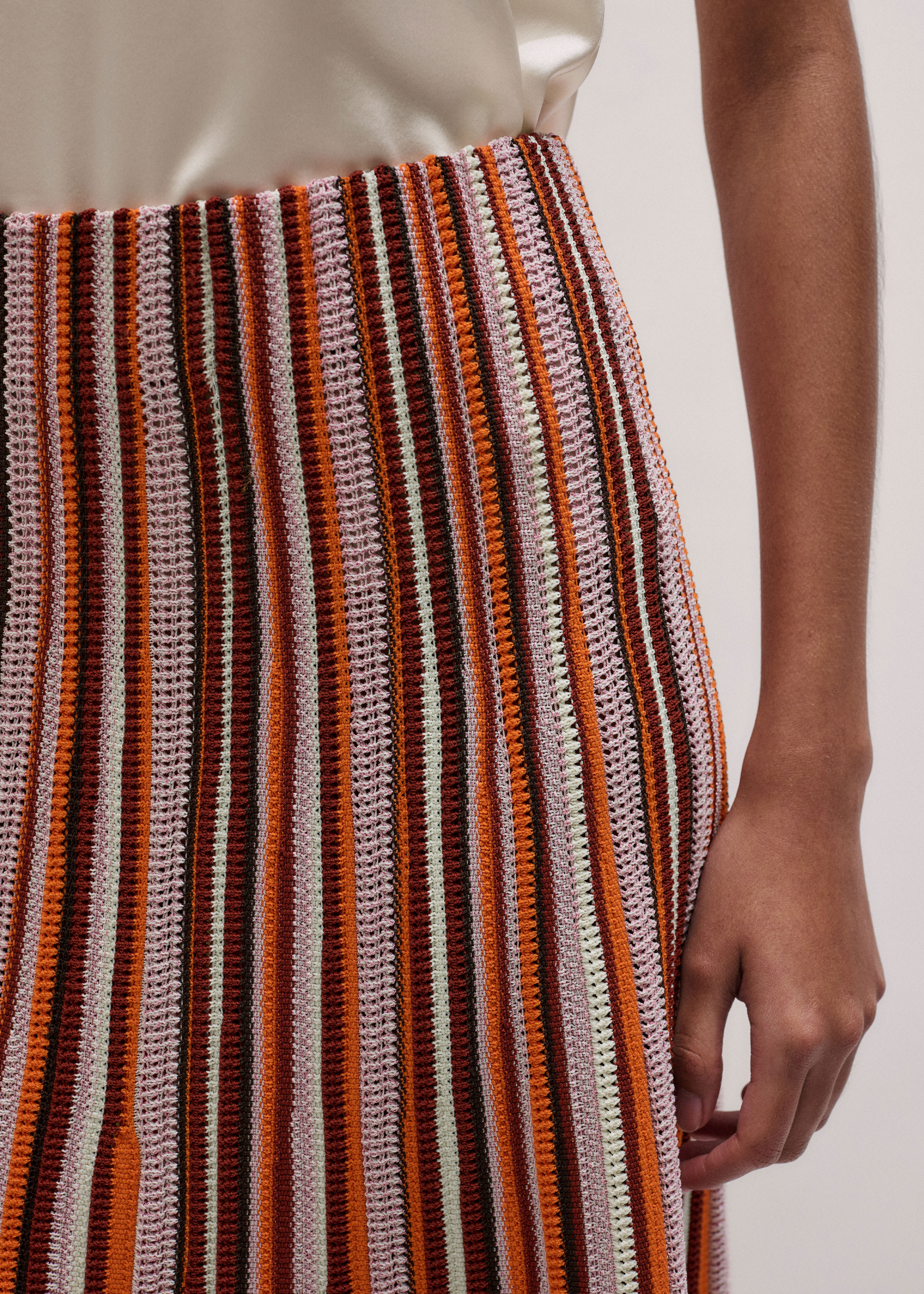 Women's Cinnamon Stripe Knit Maxi Skirt | ME+EM