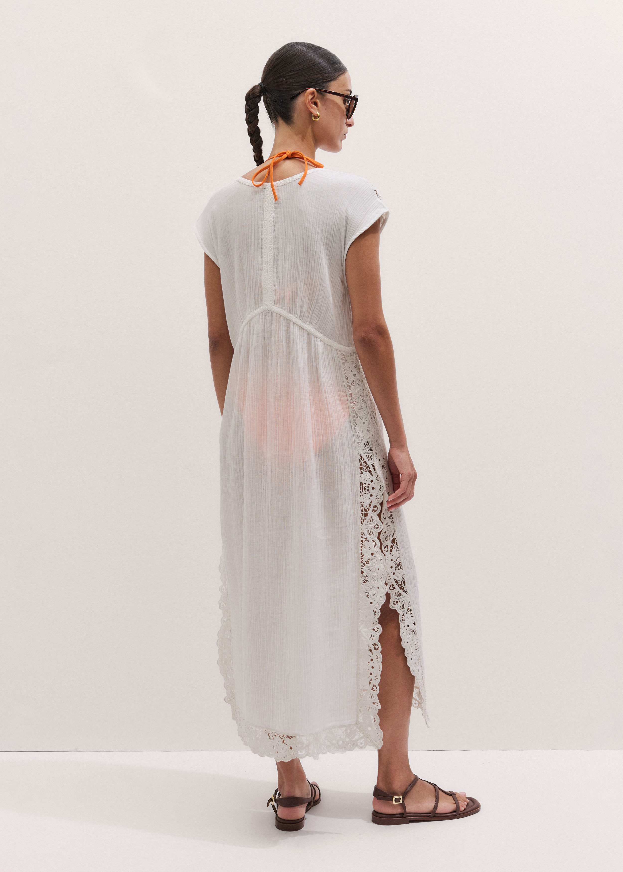 ME+EM Lace Detail Maxi Beach Dress - Soft White ME+EM Lace Detail Maxi Beach Dress - Soft White