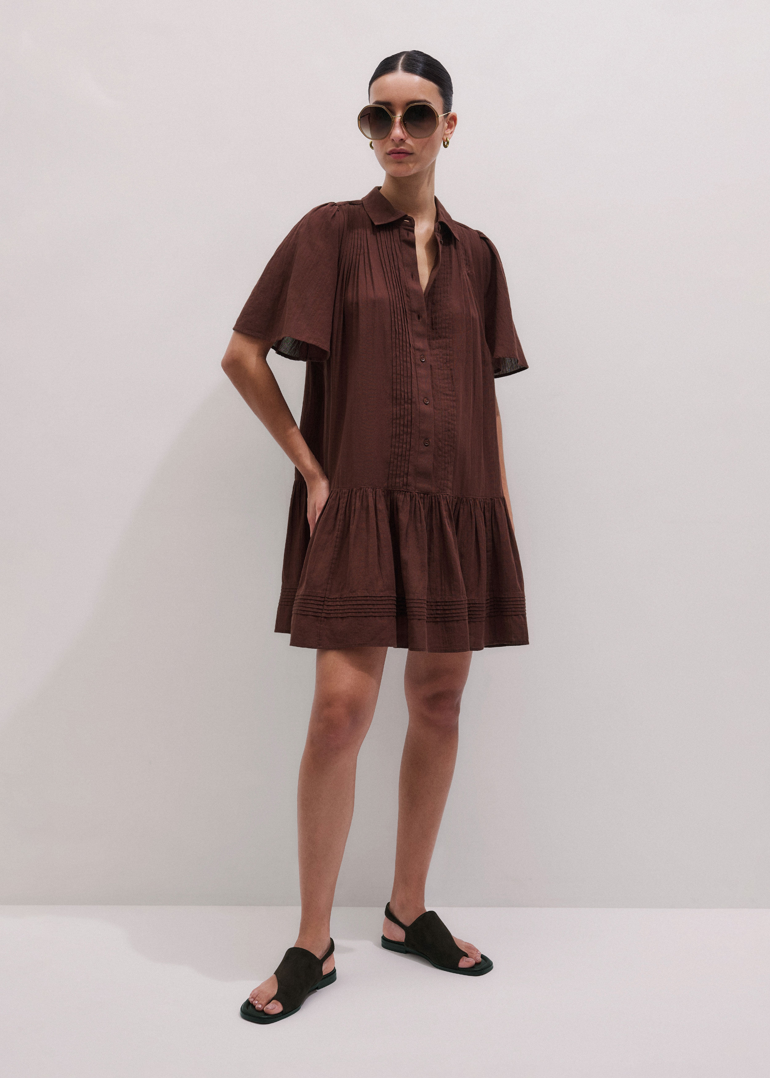 chocolate brown swing dress Chocolate Brown Paisley V Neck Maxi Swing Dress