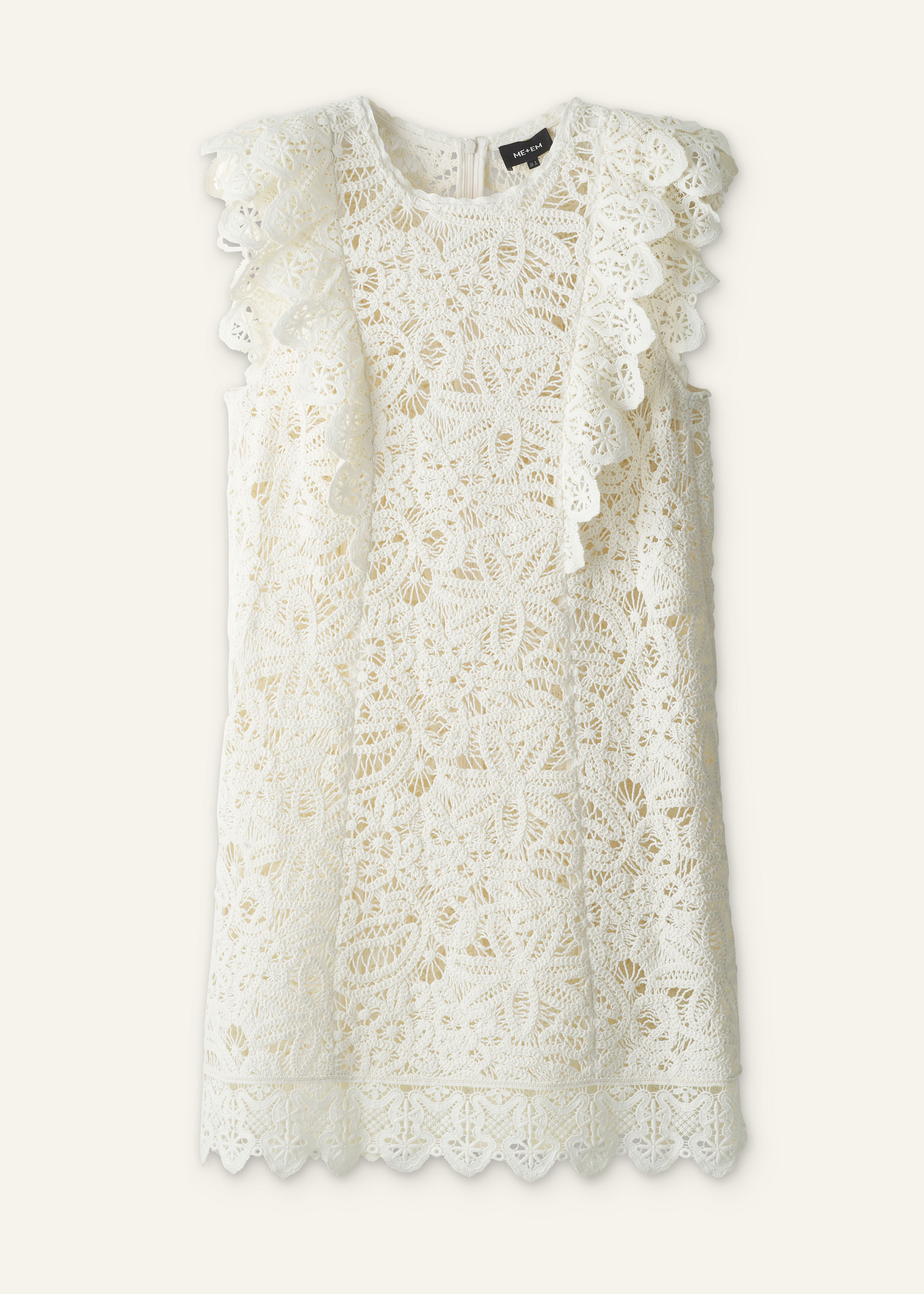 ME+EM Cotton Lace Mini Dress + Slip - Light Cream