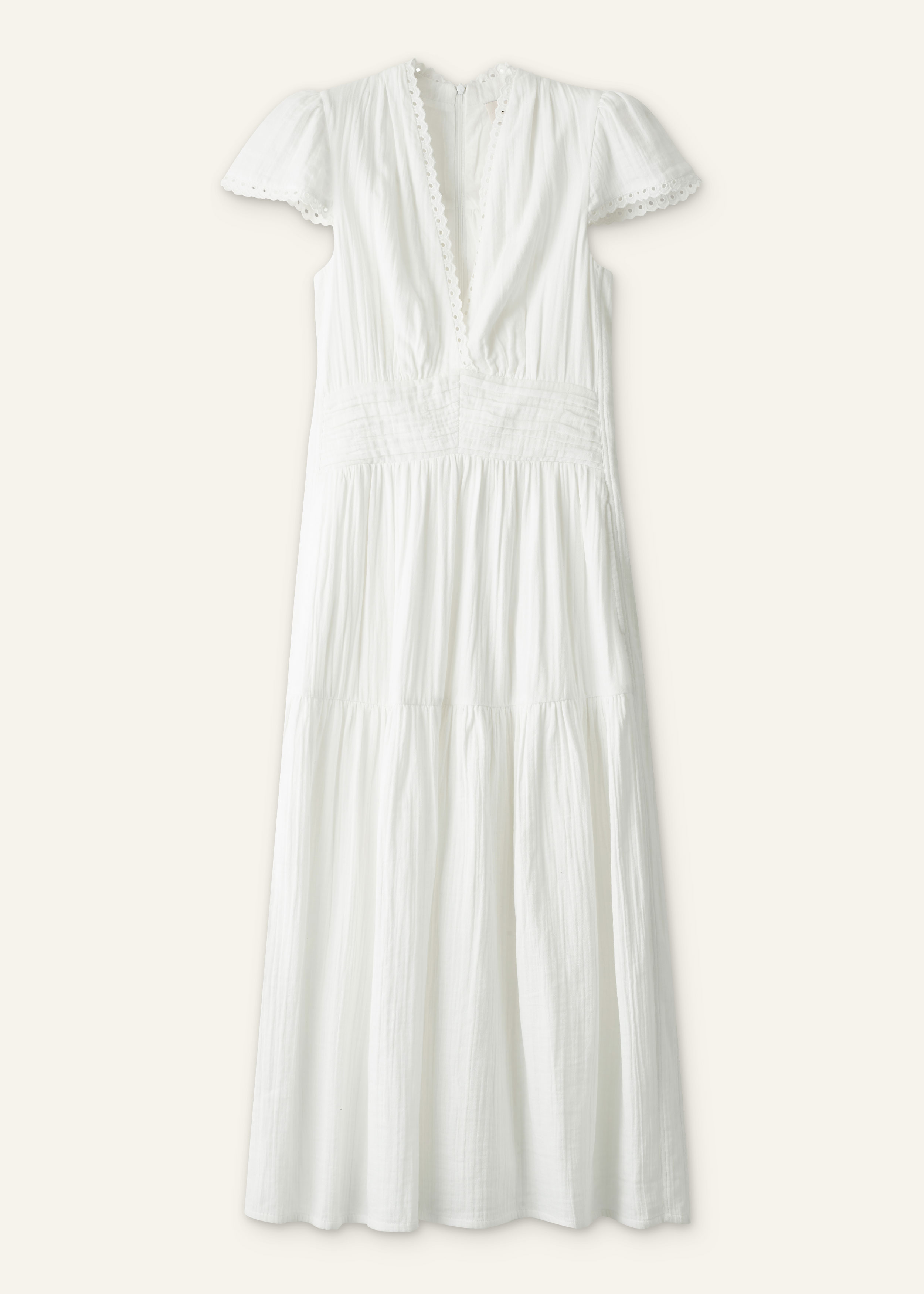 ME+EM Fit + Flare Maxi Dress in Soft White