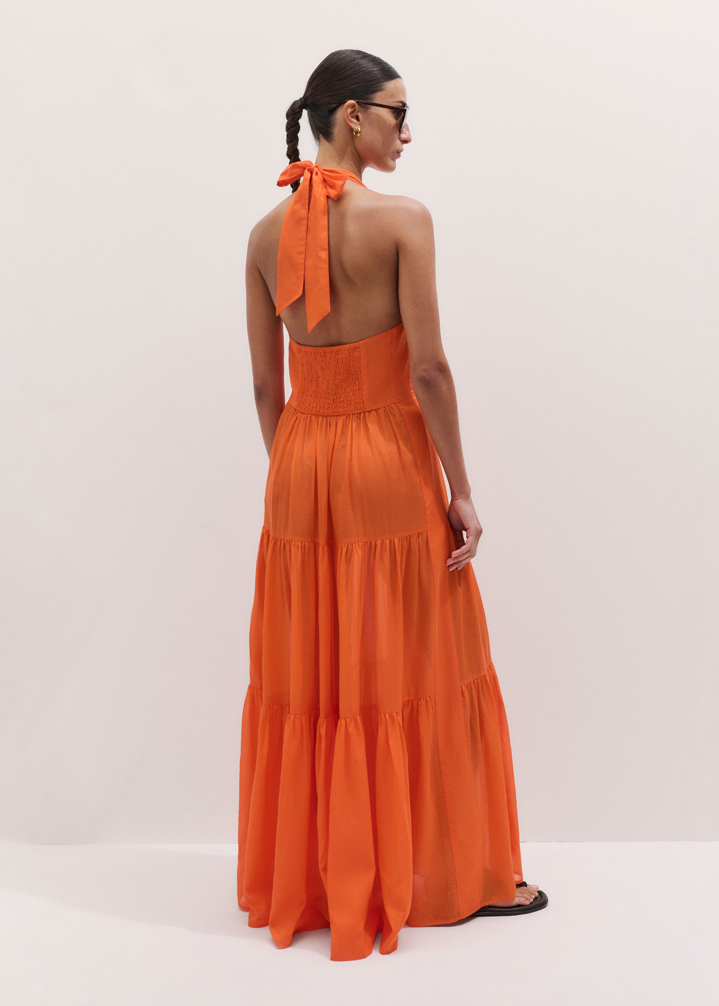 one shoulder flowy dress Jedda Ruched One Shoulder Knotted Maxi Dress