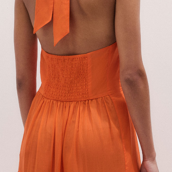 Me+em Voile Tiered Cotton Maxi Dress - Sunny Orange