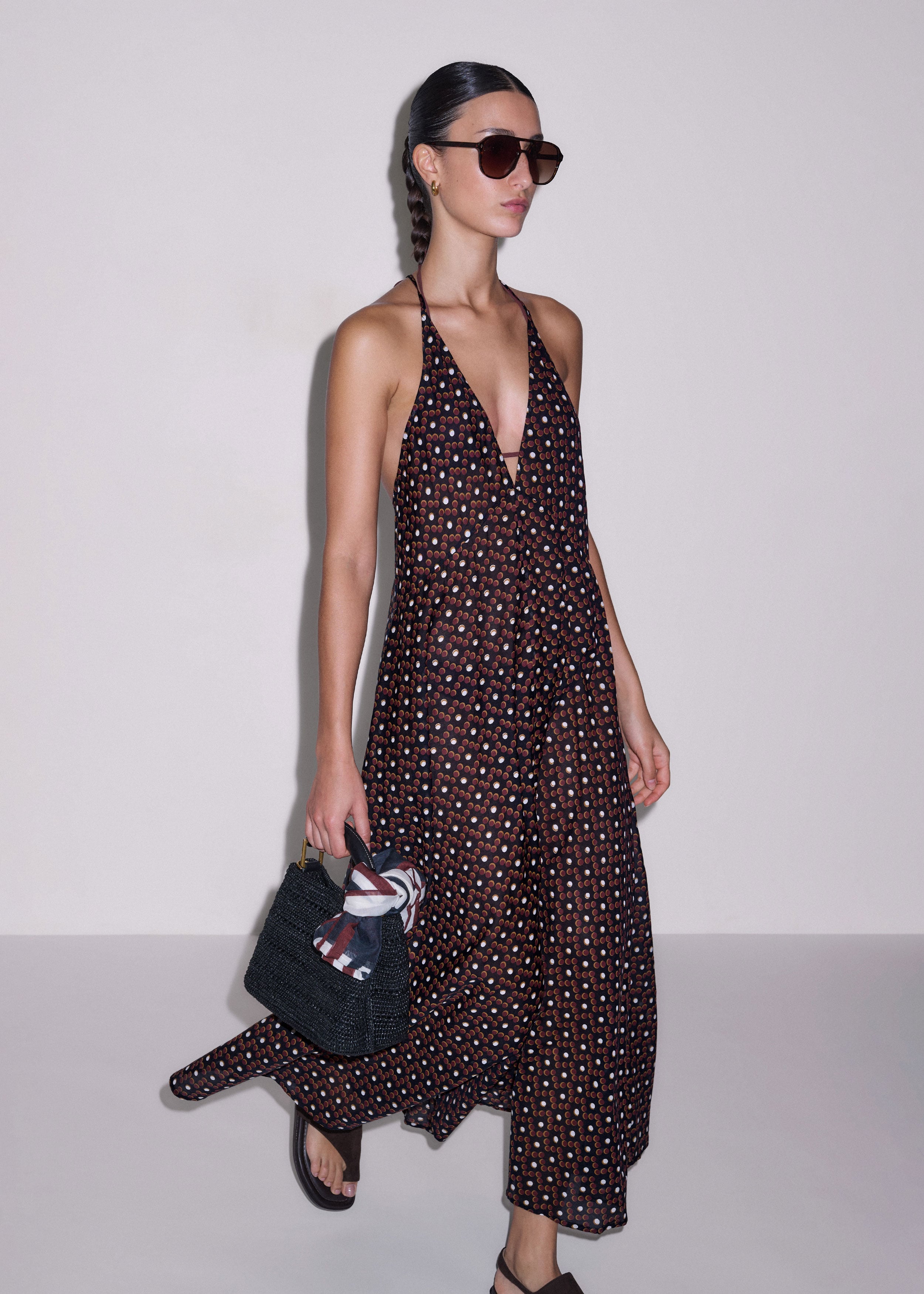 Me+em Halter Maxi Beach Dress - Black Multi Me+em Halter Maxi Beach Dress - Black Multi